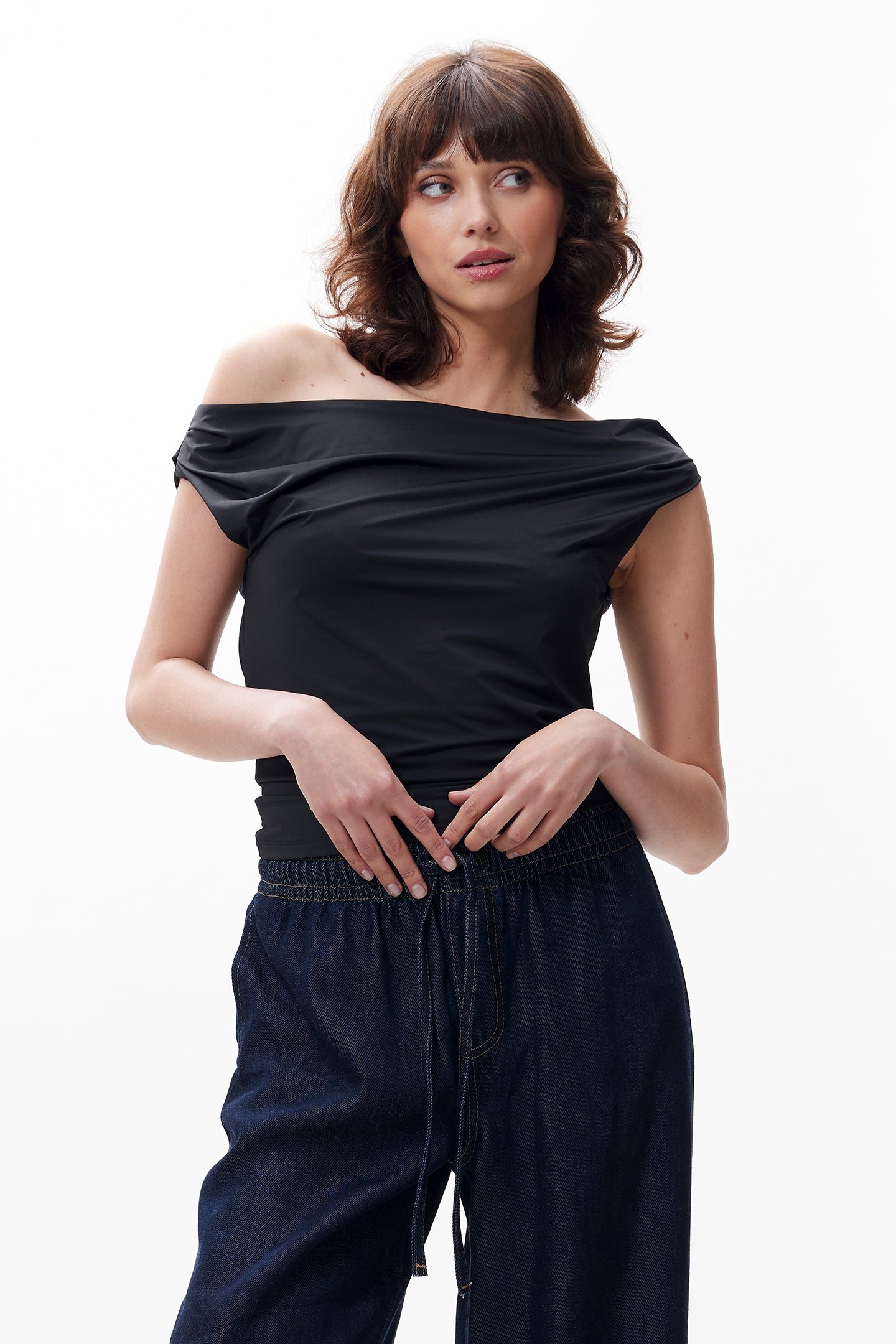 DROPPED SHOULDER SINGLET BLACK 1