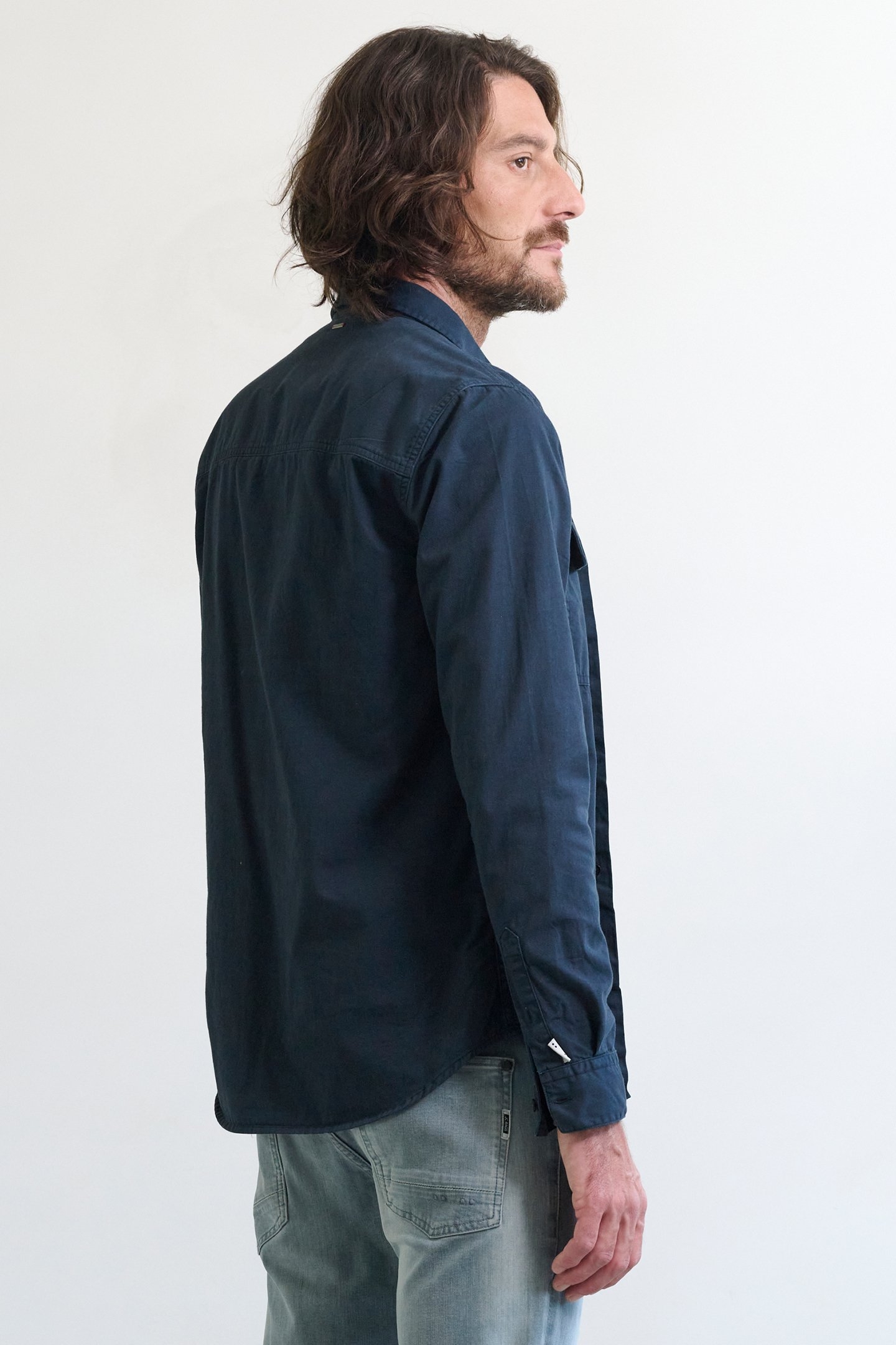 J.C. RAGS ROWAN CASUAL OVERHEMD LANGE MOUW SKY CAPTAIN 2