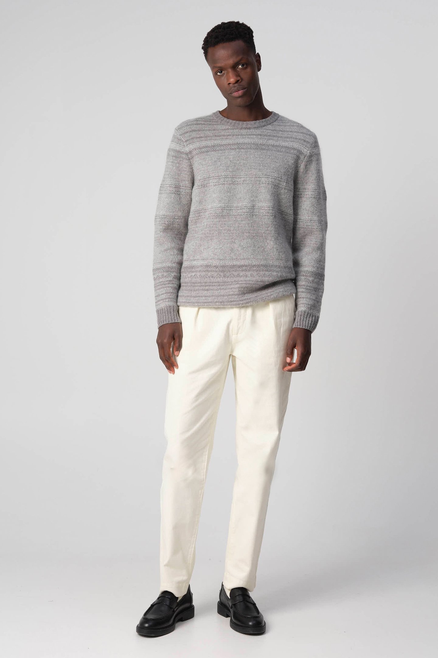 J.C. RAGS RAINER TRUI RONDE HALS LICHTGRIJS STREEP 3