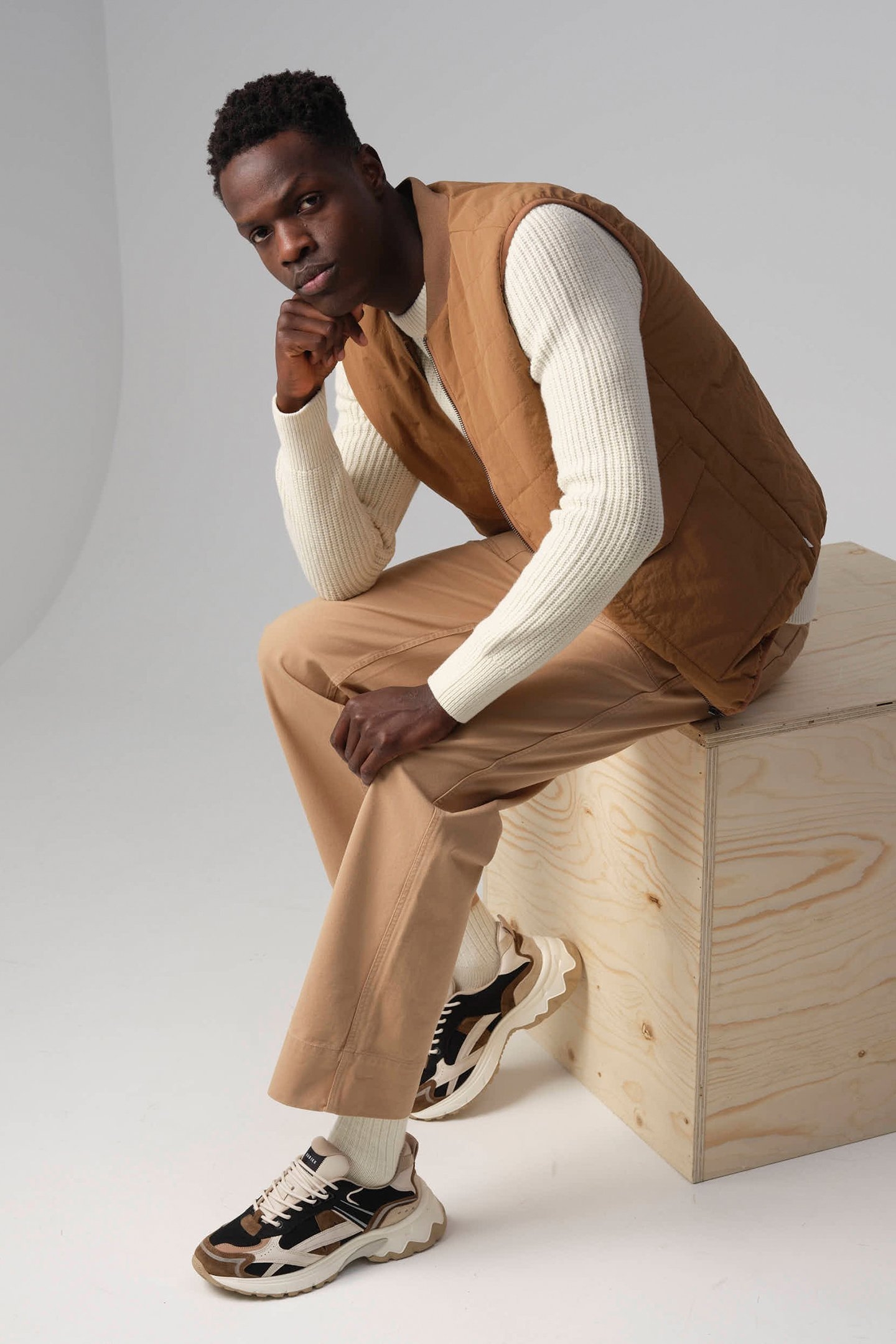 J.C. RAGS RAFE BODYWARMER TOASTED COCONUT 4