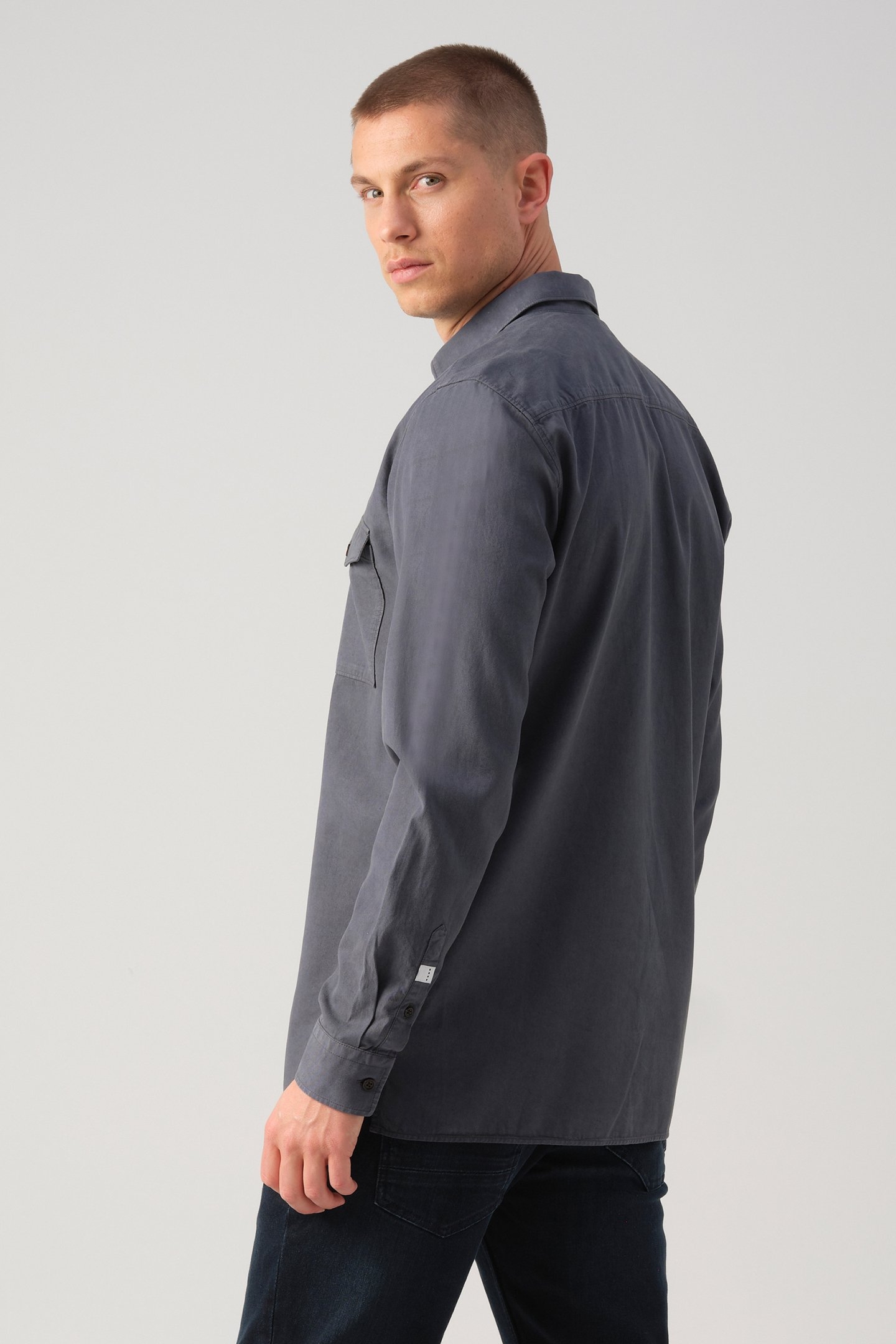 J.C. RAGS RHILEY CASUAL OVERHEMD LANGE MOUW OMBRE BLUE 2