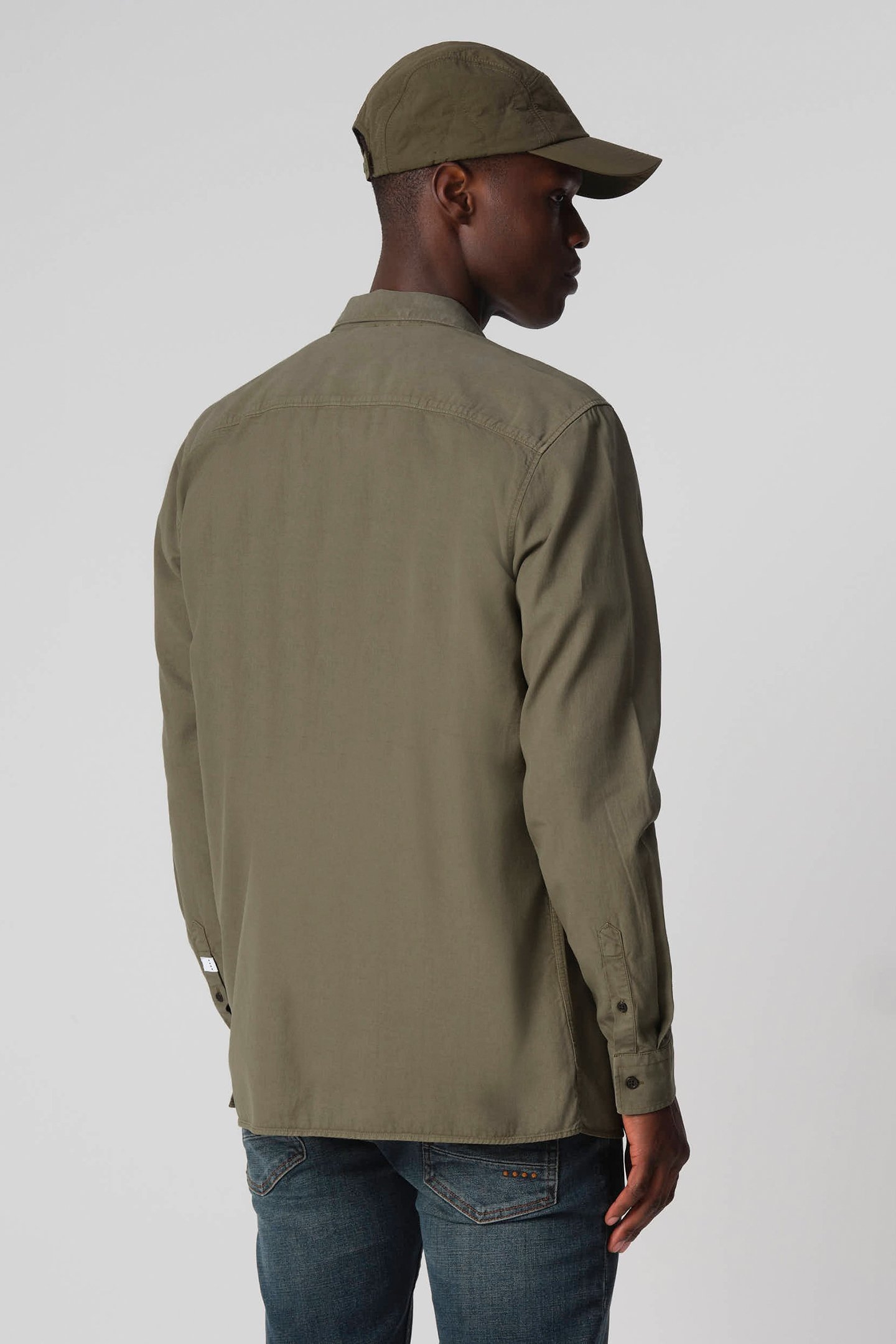 J.C. RAGS RHILEY CASUAL OVERHEMD LANGE MOUW OLIVE NIGHT 2