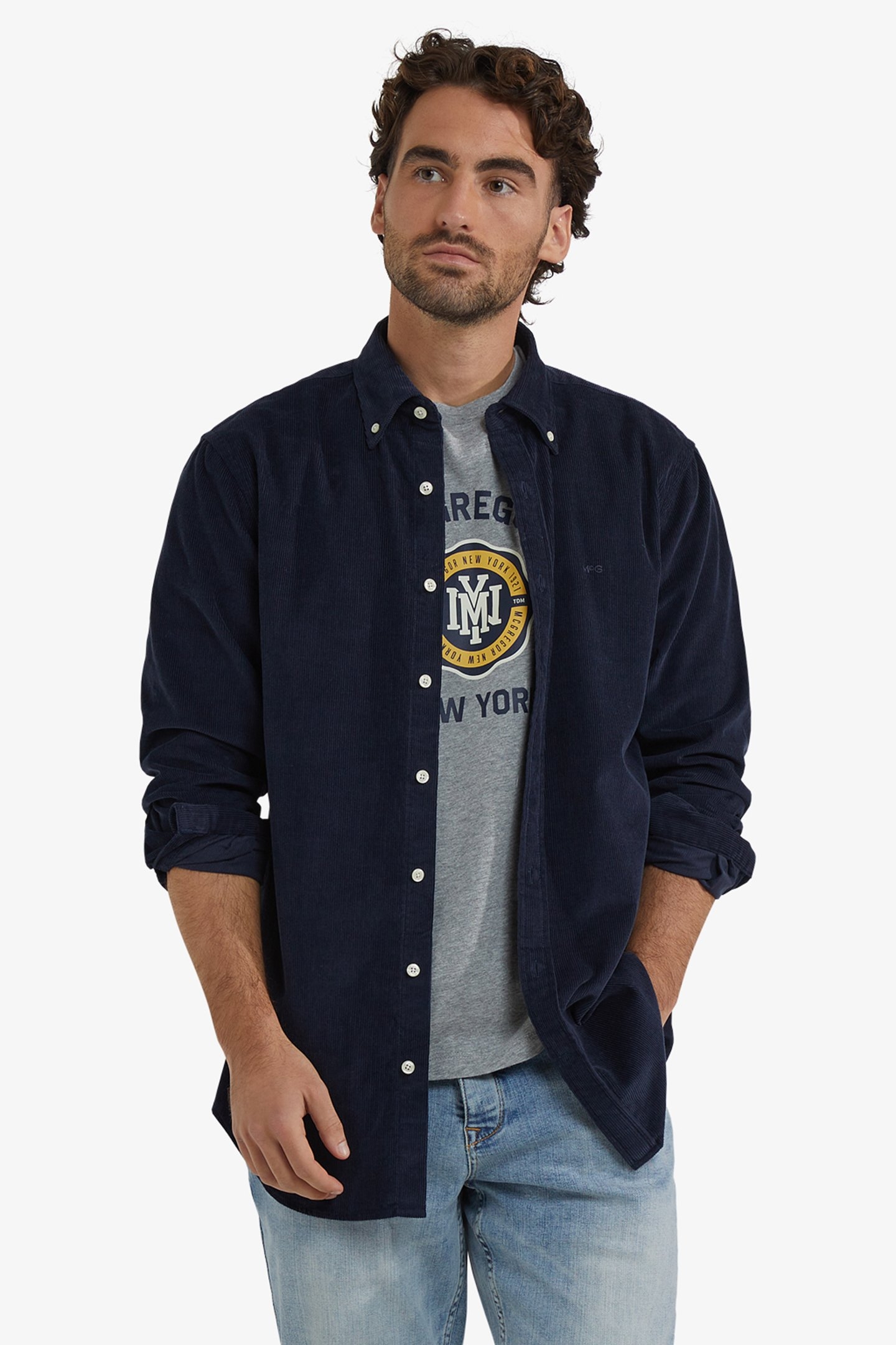 CORDUROY SHIRT NAVY 1