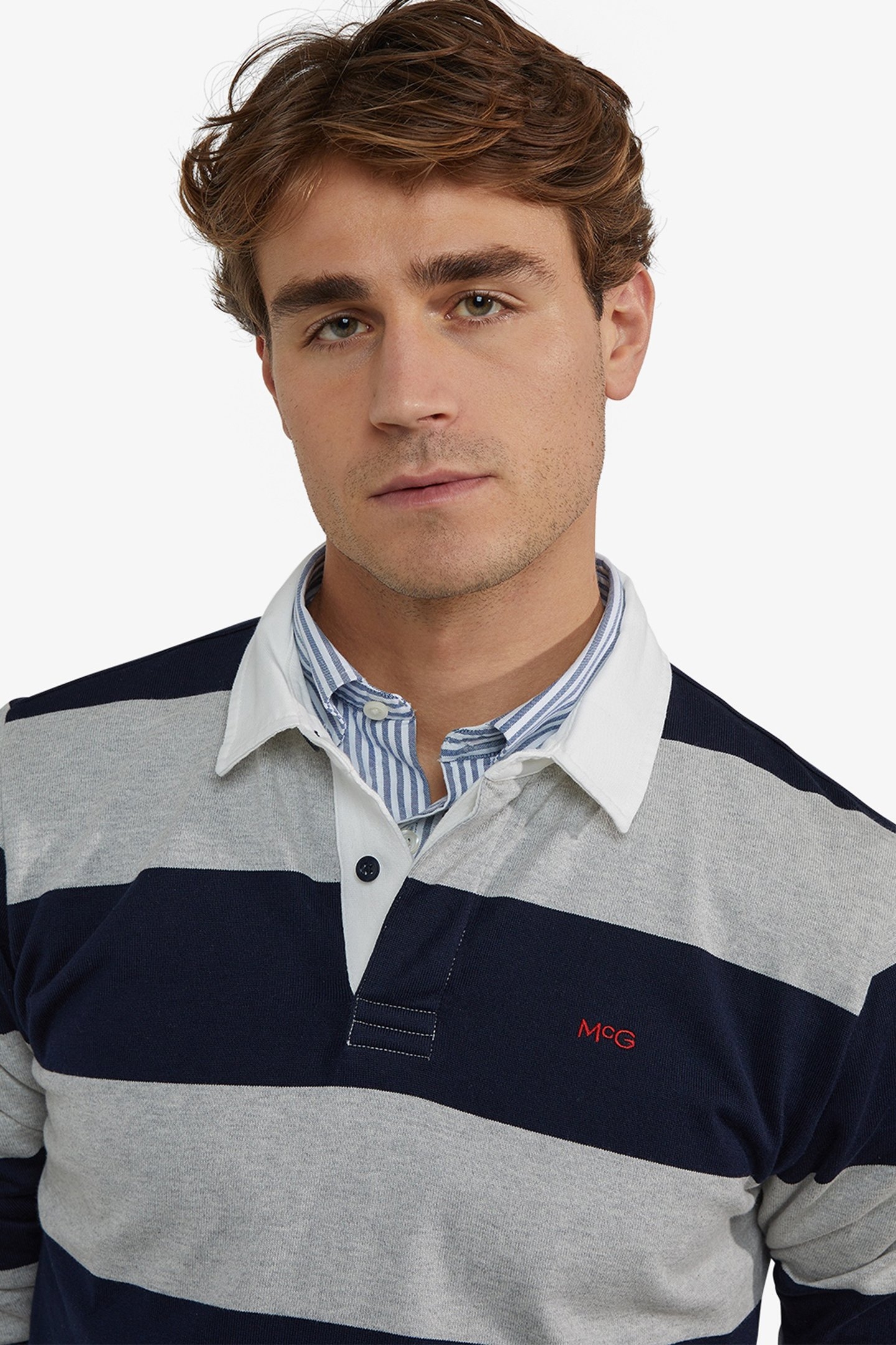 STRIPED RUGBY MEDIUM GREY MELANGE 5