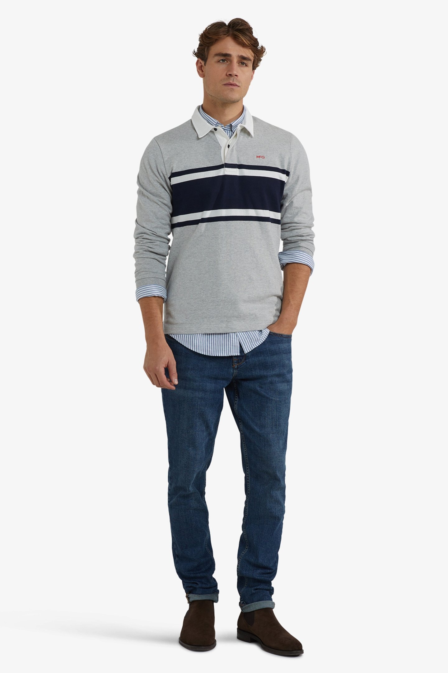 COLOURBLOCK RUGBY MEDIUM GREY MELANGE 2