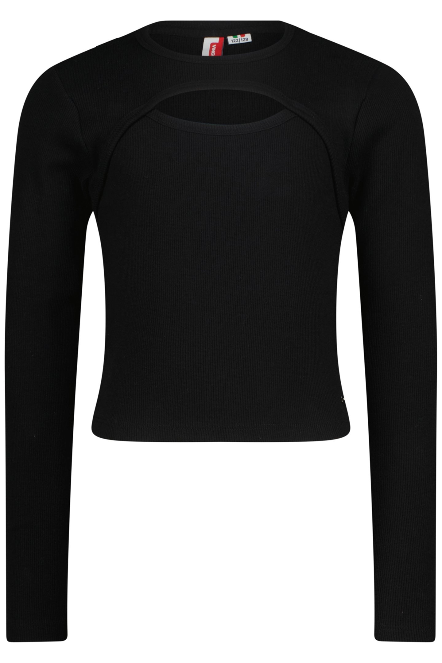 GIRLS G-BASIC-RIB DETAIL T-SHIRT DEEP BLACK 1
