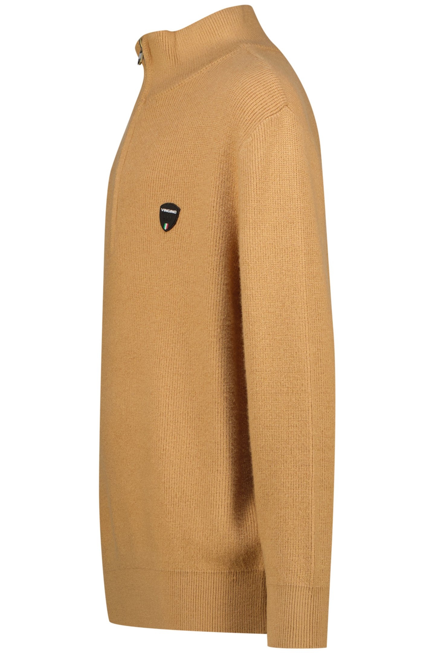 BOYS KNIT-HALF-ZIP FLAT KNIT LATTE SAND 3