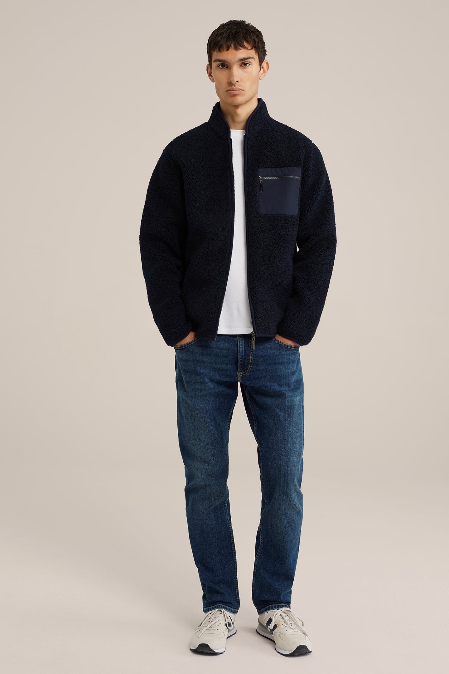 CARDIGAN WITH ZIPPER NAVY BLUE 3