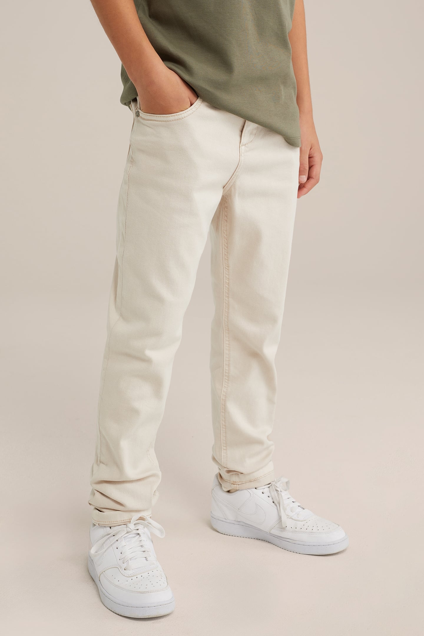 5-POCKET MID WAIST BEIGE 1