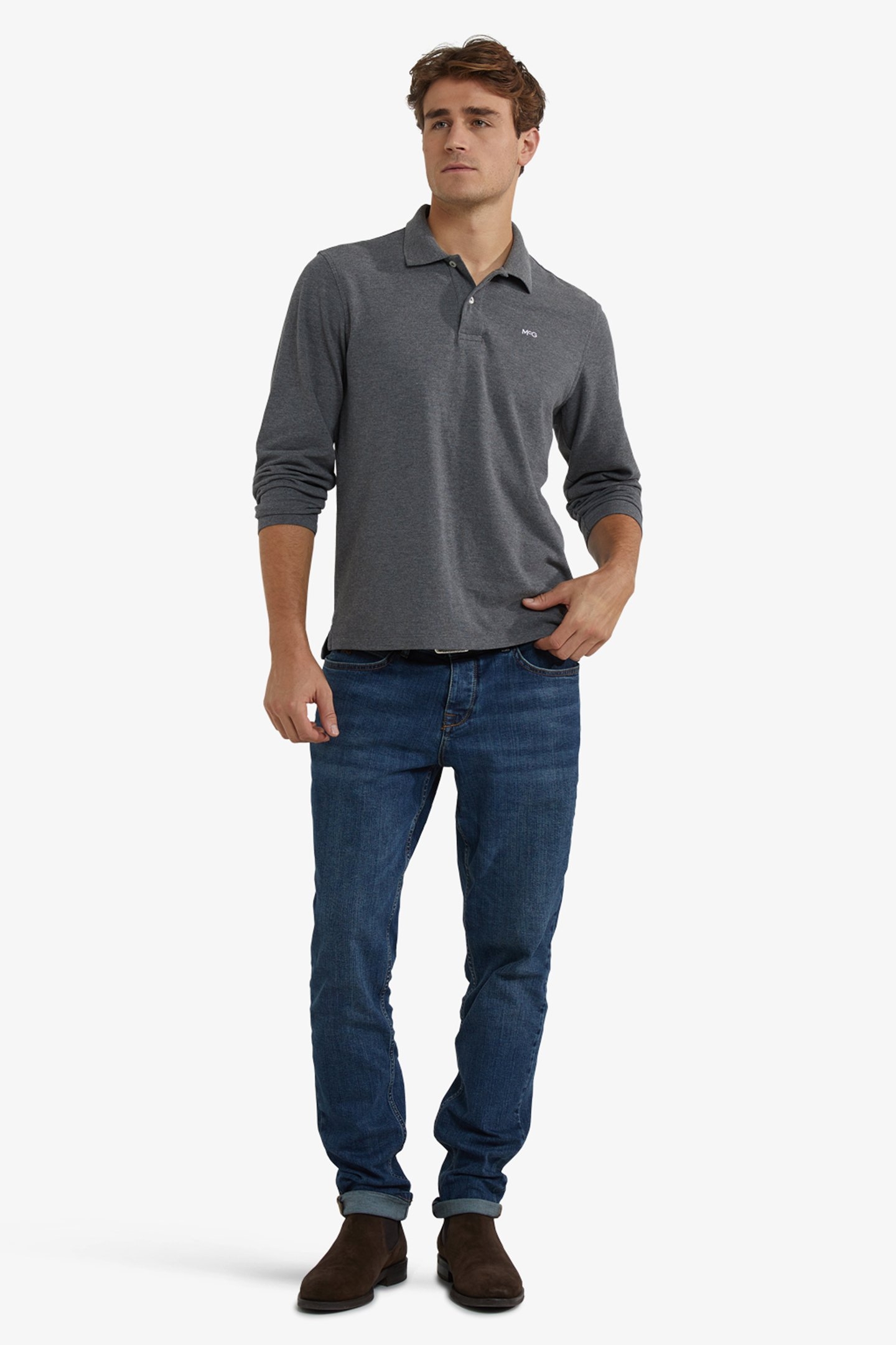 CLASSIC POLO LONG SLEEVES DARK GREY MELANGE 2