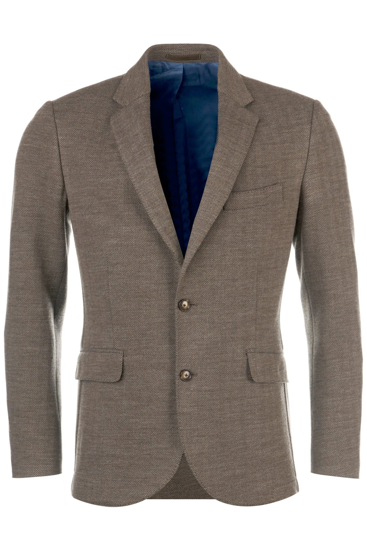 DBLFACE 2 BTN FLAP PKT BLAZER BROWN 3