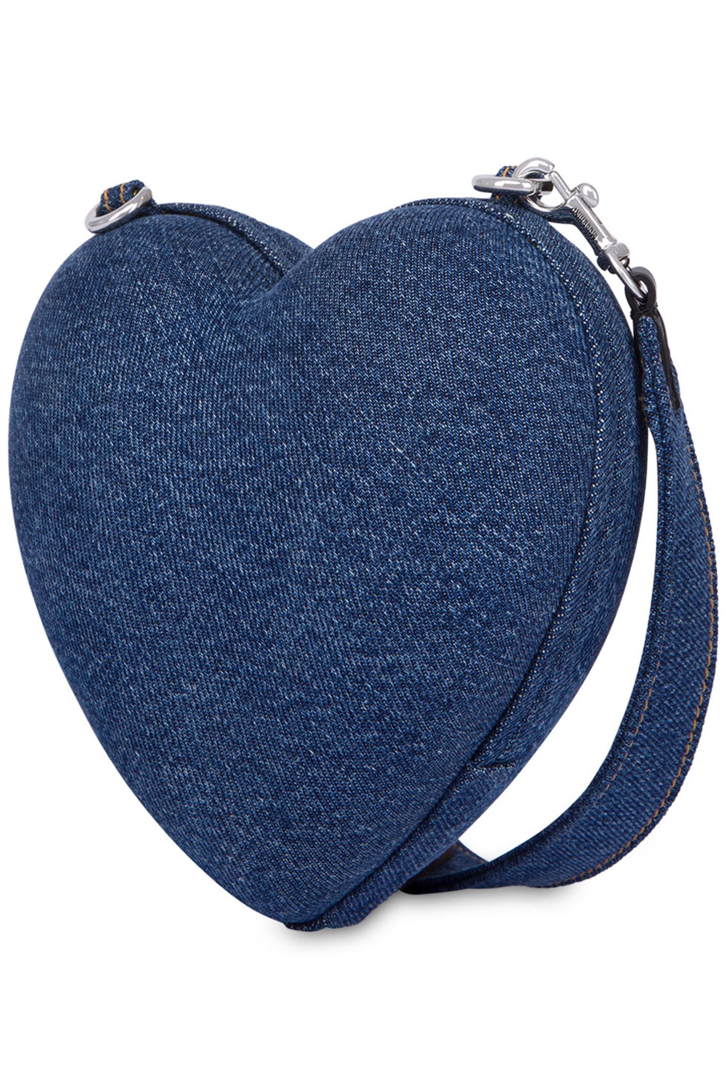 MOSCHINO HEARTBEAT DENIM BAG WITH LOGO BLUE 2