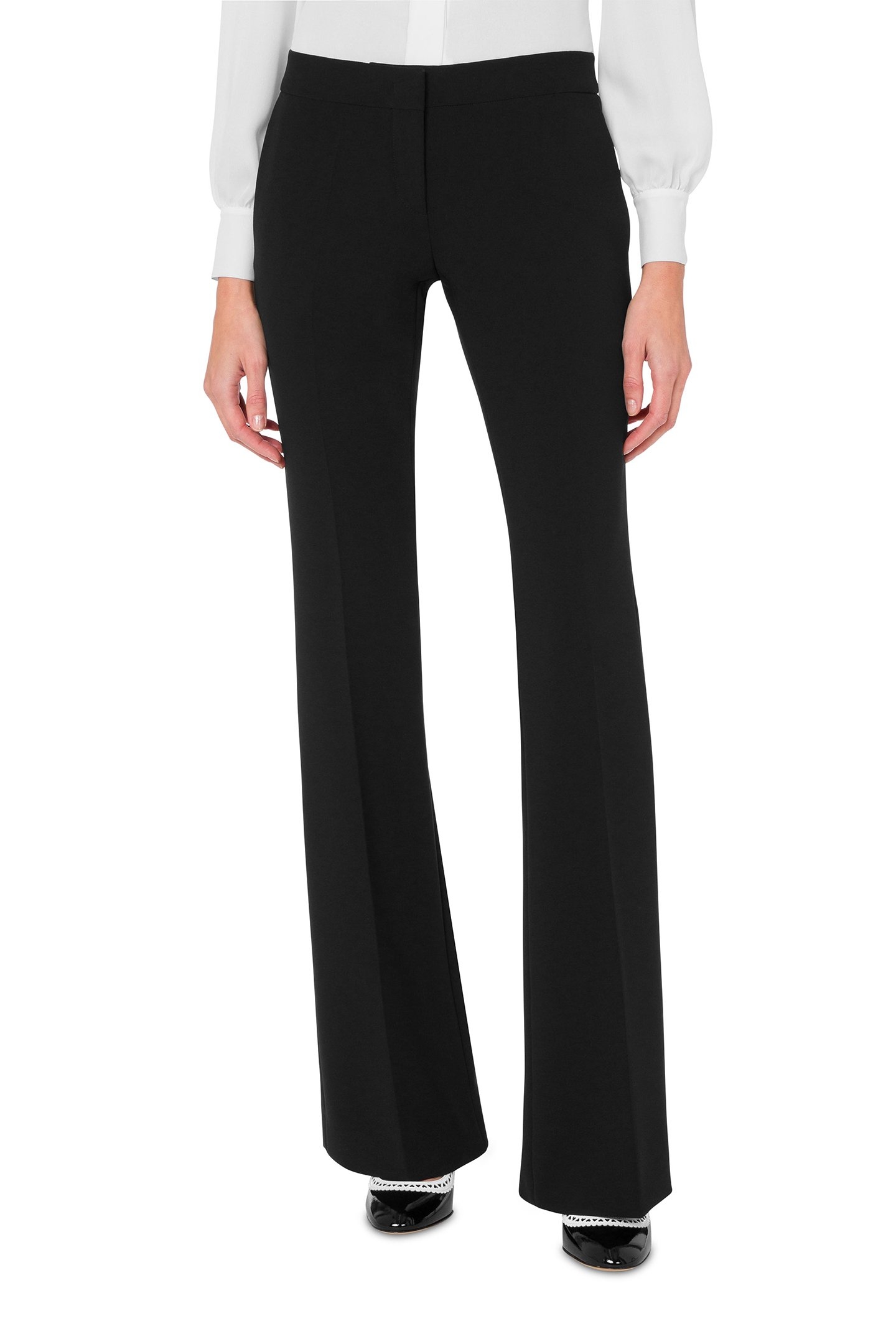 FLARE CREPE TROUSERS BLACK 1