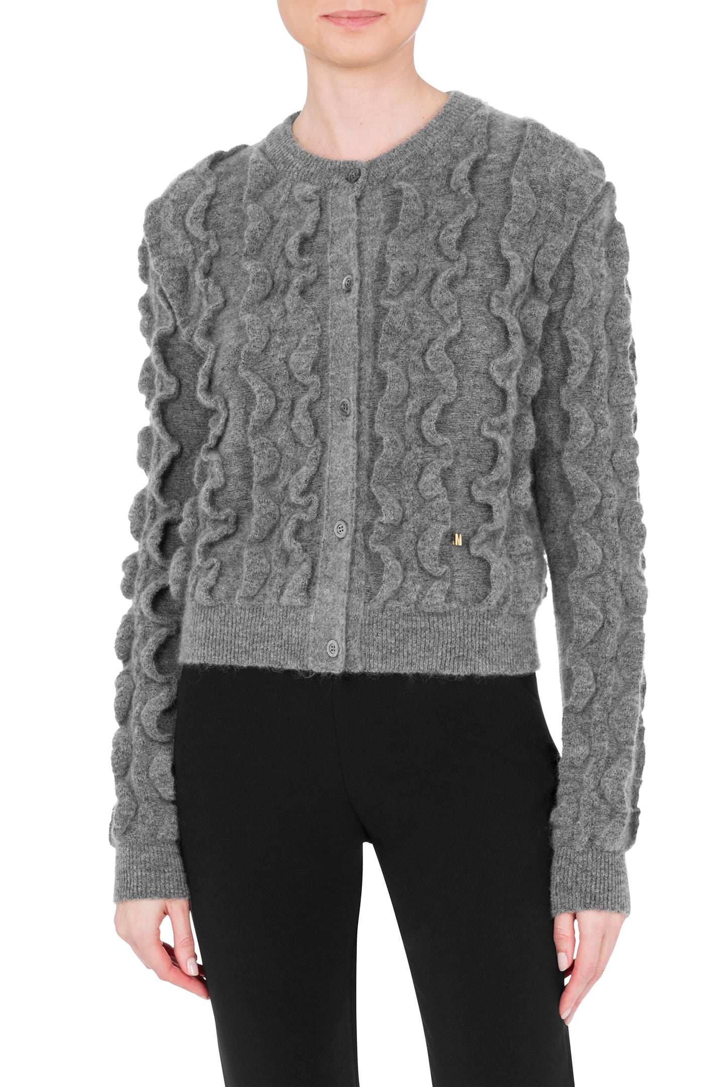 PULLOVER IN MOHAIR STRETCH GOLDEN M GREY 1