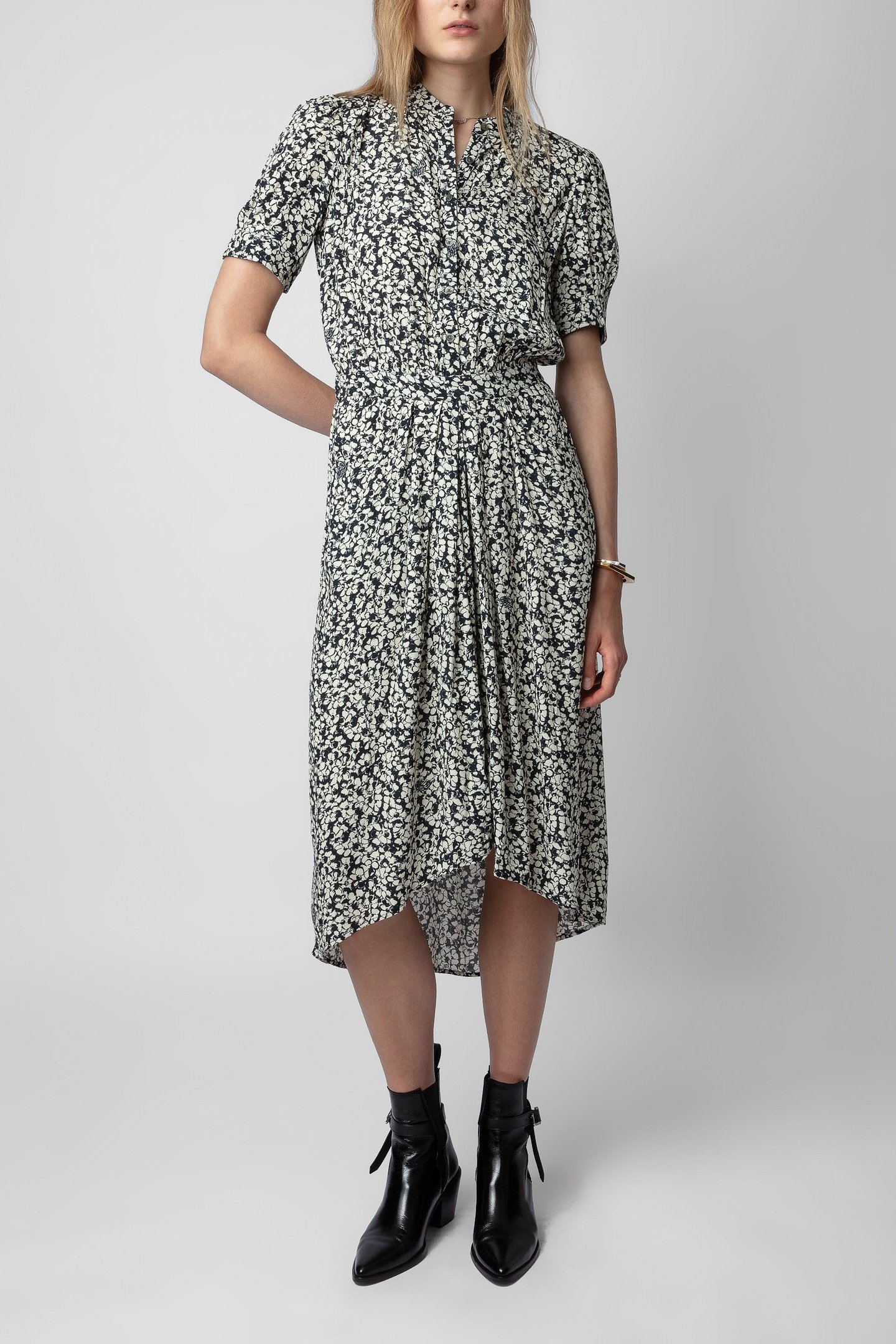 RIMA CREPE BICO FLOWERS DRESS VANILLE 6