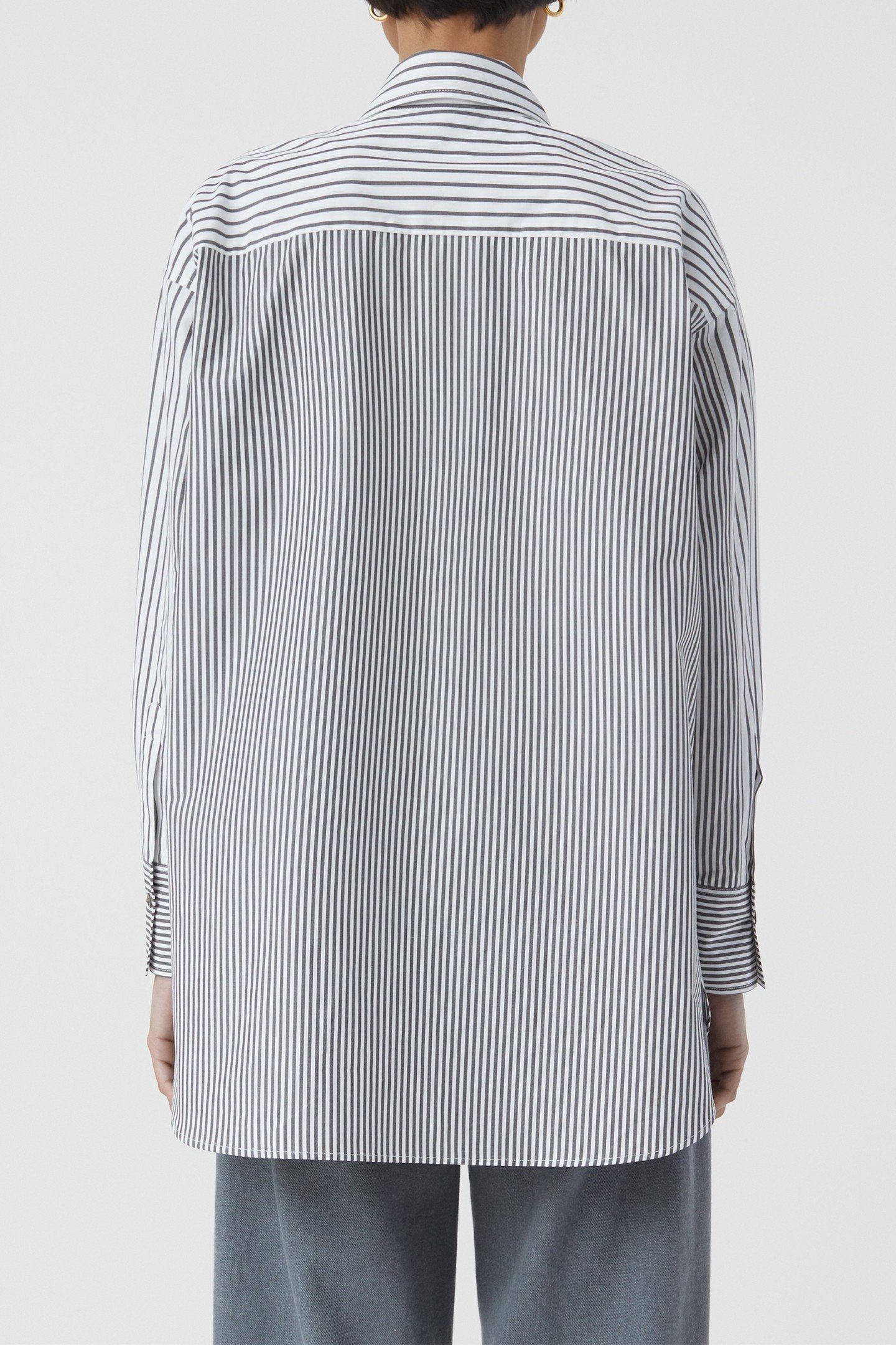 CHESTPOCKET LONG SLEEVE BLOUSE SHIRT CHARCOAL 3