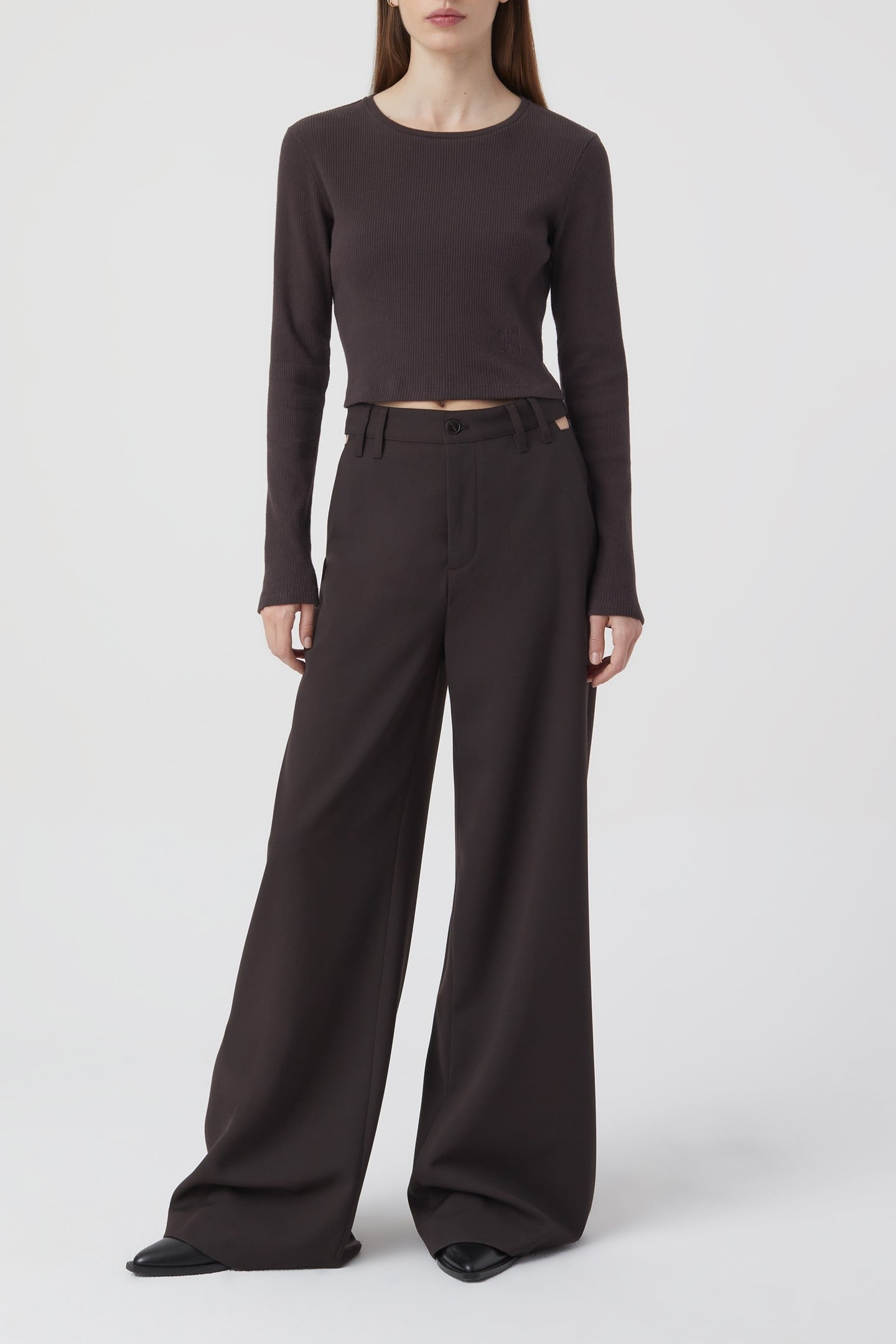 CROPPED LONGSLEEVE T-SHIRTS MOCHA 1