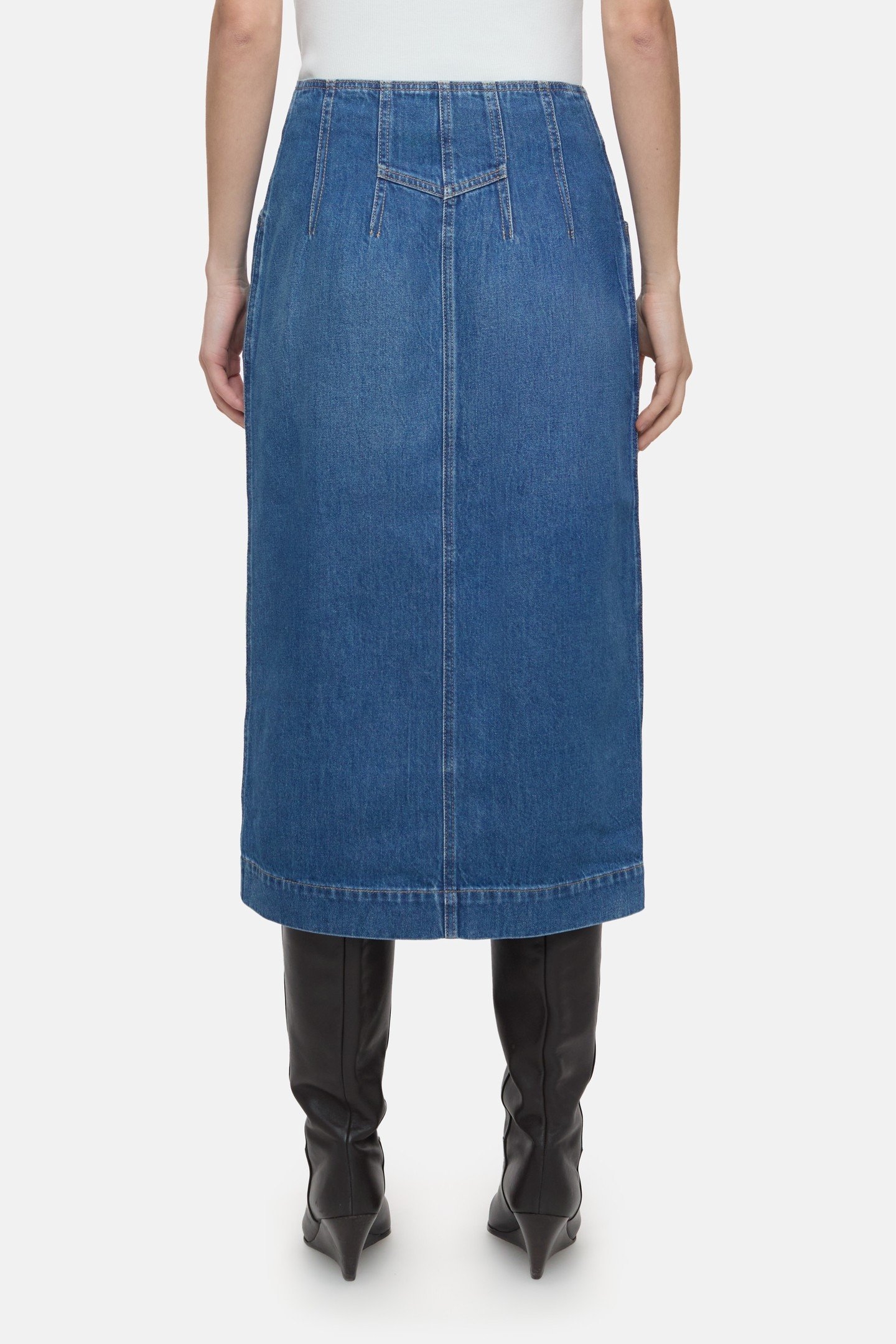 DENIM SKIRT WITH ZIP SKIRTS MID BLUE 5
