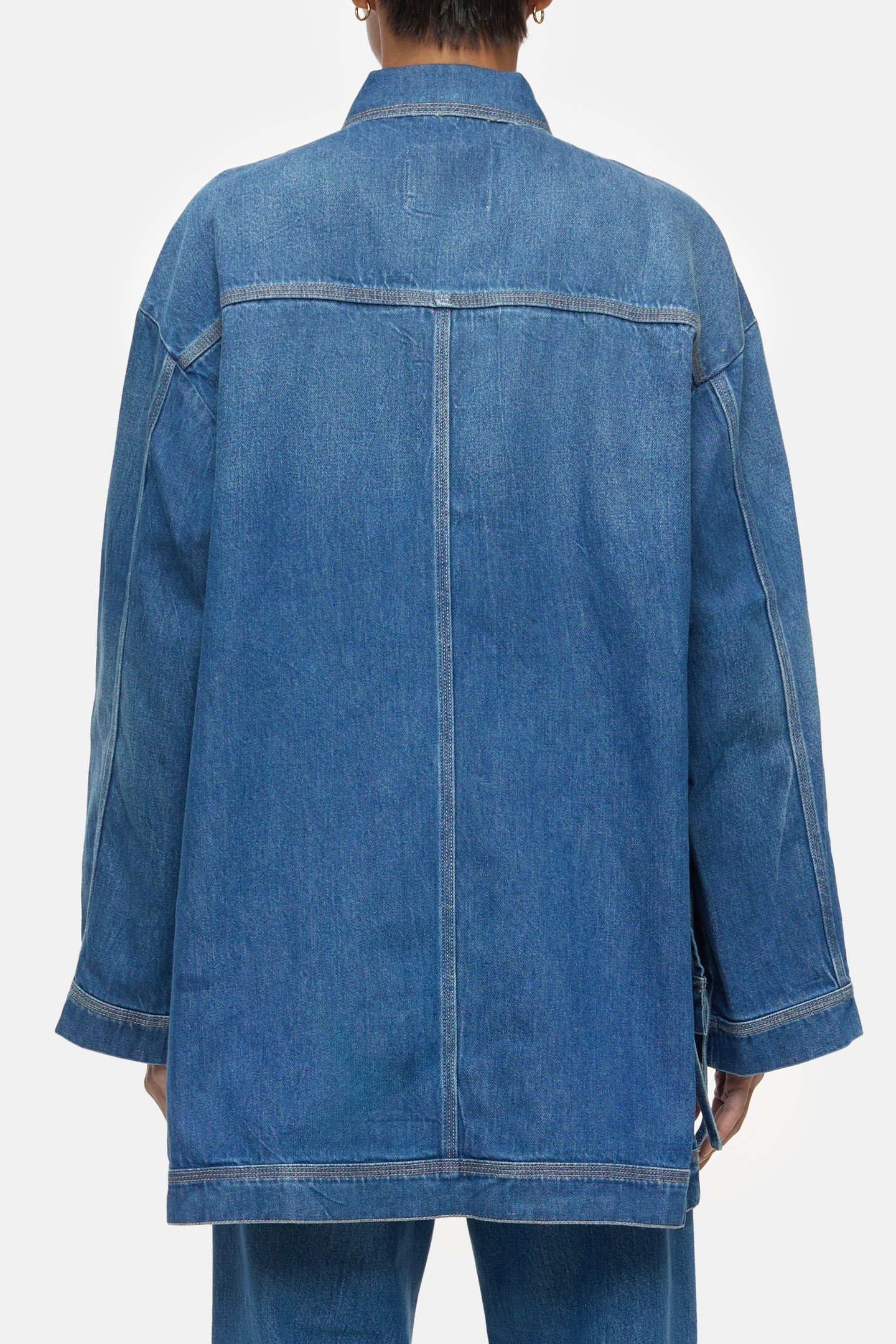 BLOUSE WITH SIDELONG STRAPS SHIRTS & BLOUSES MID BLUE 3