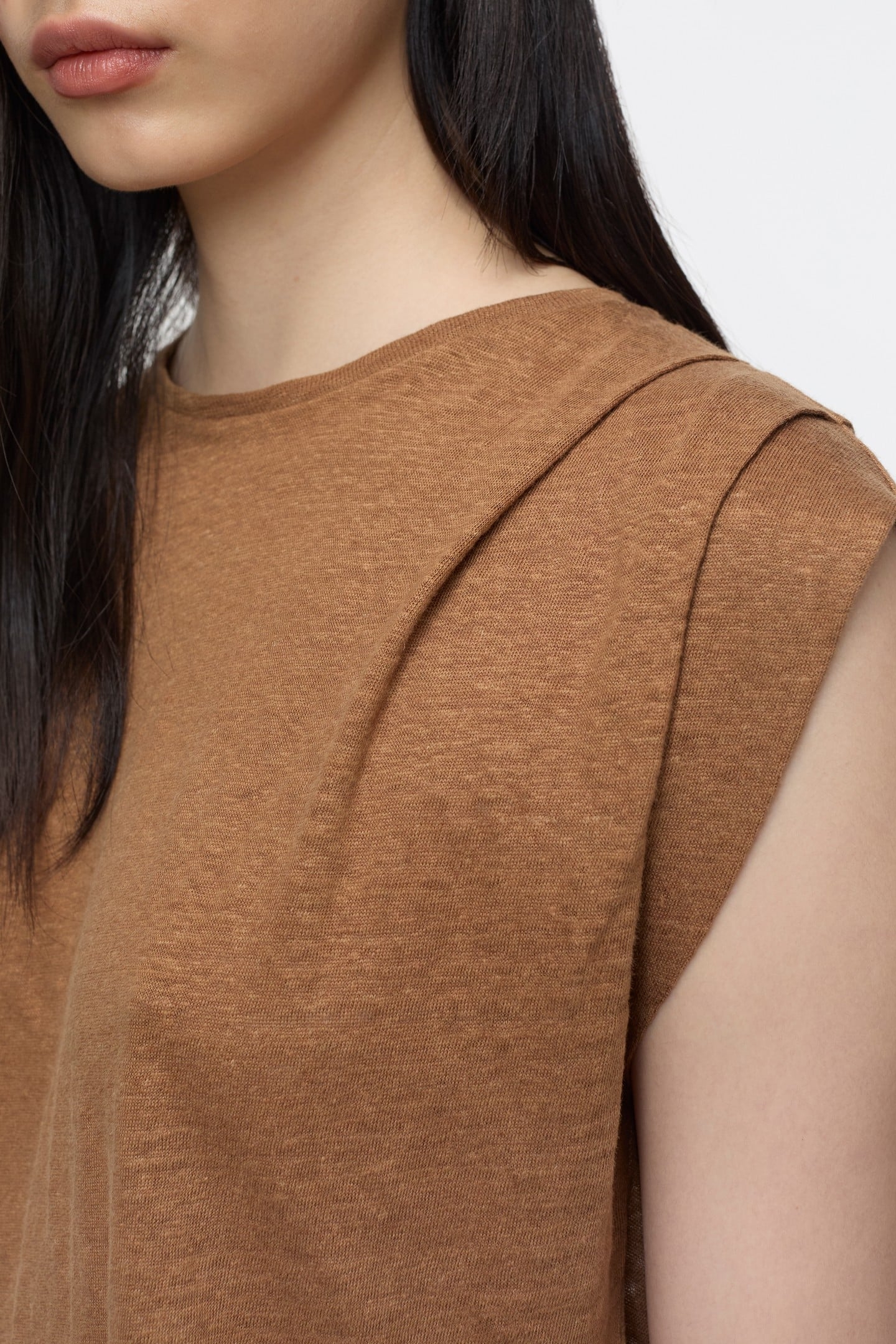 PLEATED SLEEVELESS T-SHIRTS ARABICA ESPRESSO 4