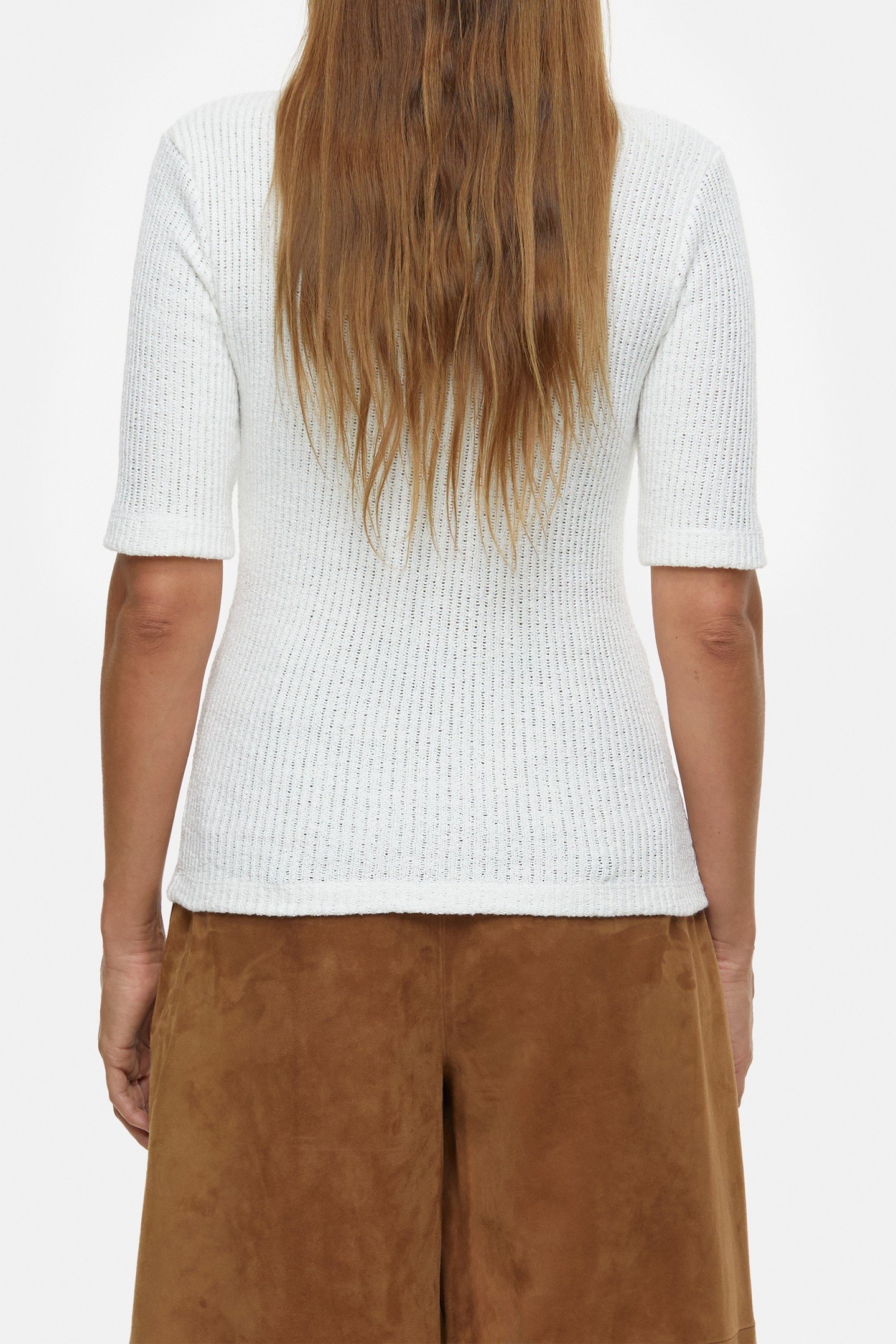 HALF PLACKET V NECK T-SHIRTS IVORY 3