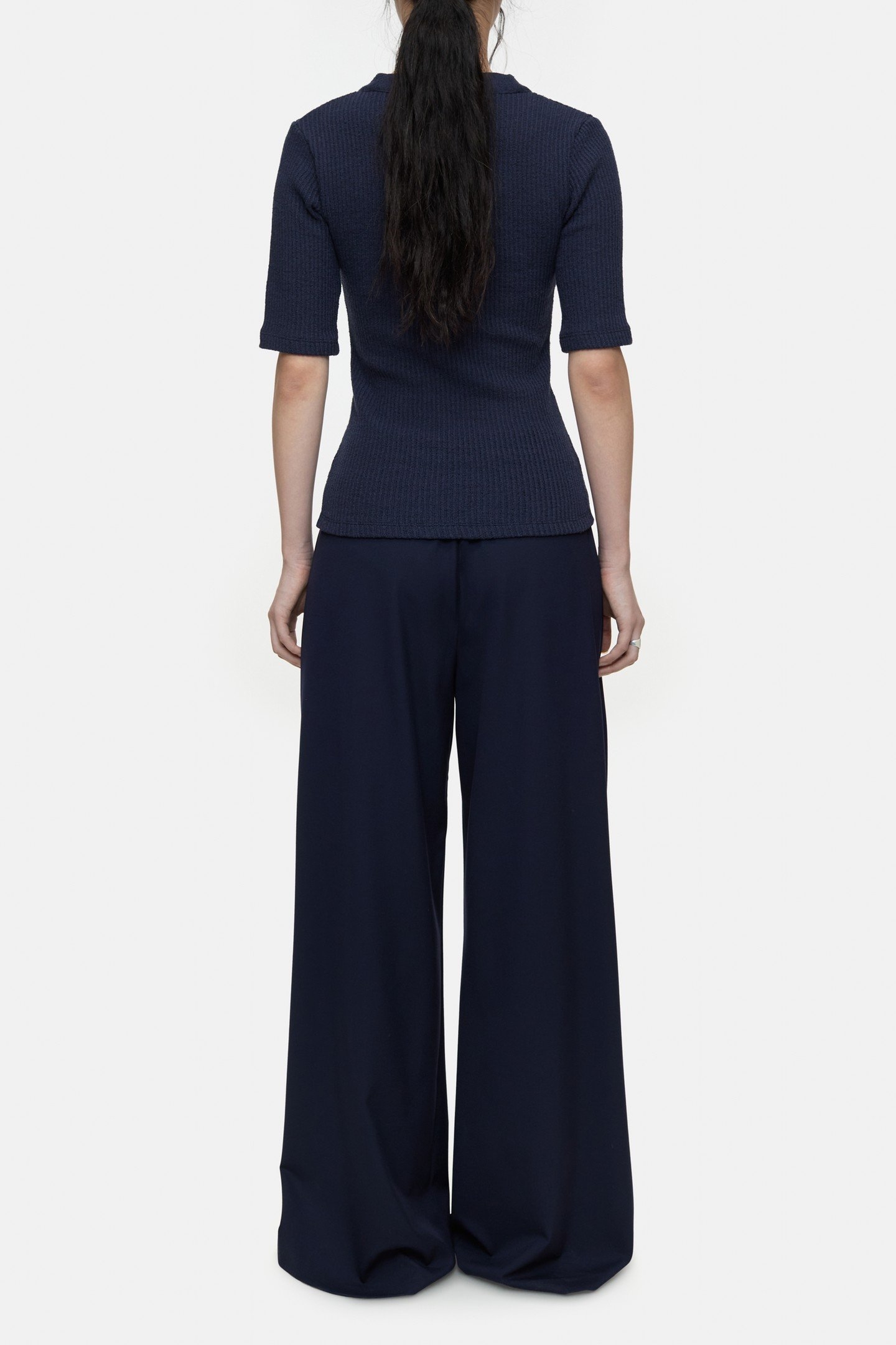 HALF PLACKET V NECK T-SHIRTS DARK NIGHT 5