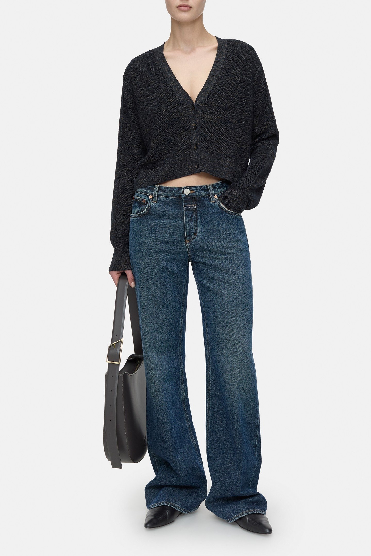 CROPPED CARDIGAN KNITS SMOKEY BLUE 5