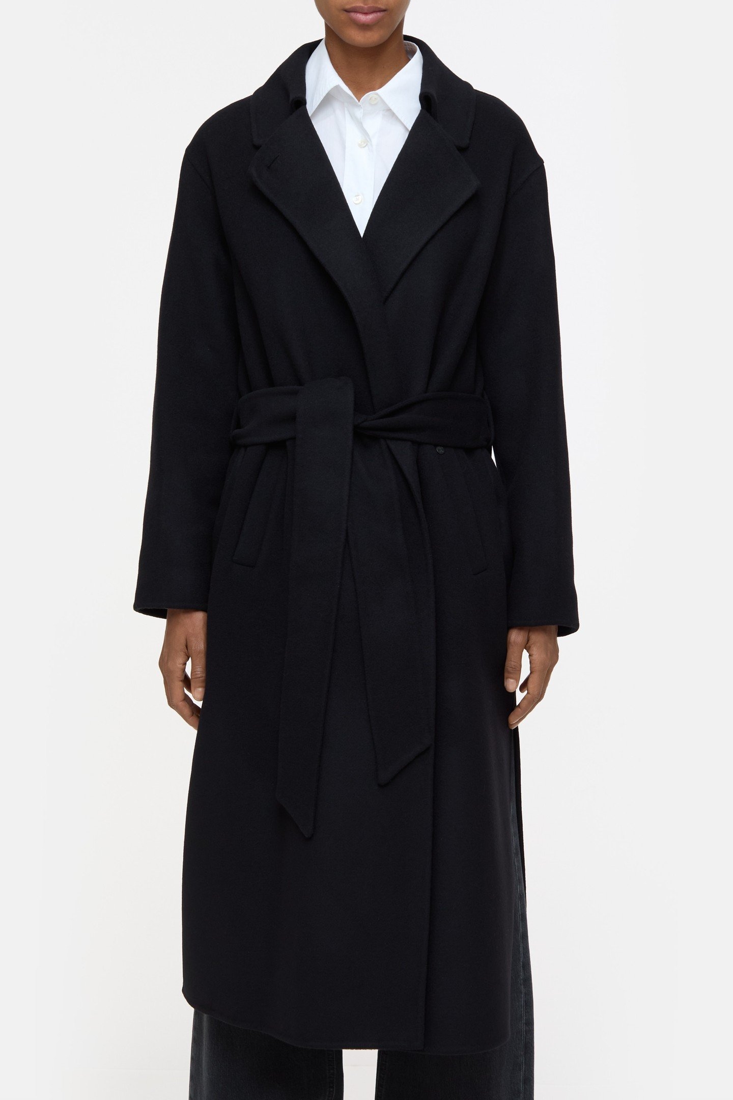 WRAP COAT JACKET BLACK 2