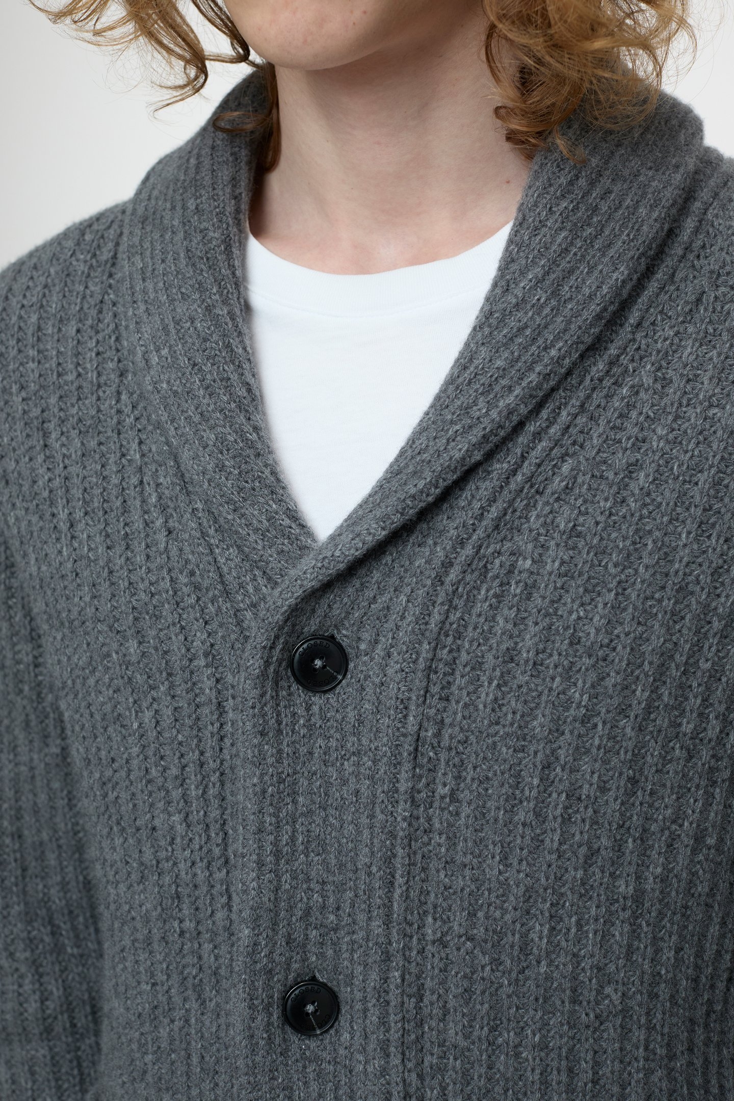 SCARF COLLAR CARDIGAN KNITS DARK GREY MELANGE 3