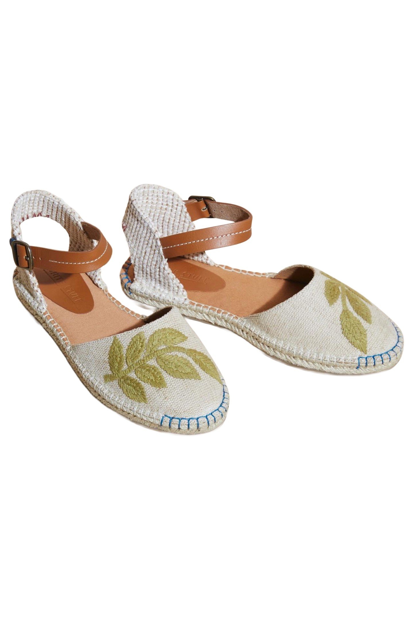 LEAF TWO PART FLAT ESPADRILLE NATURAL MULTI 4