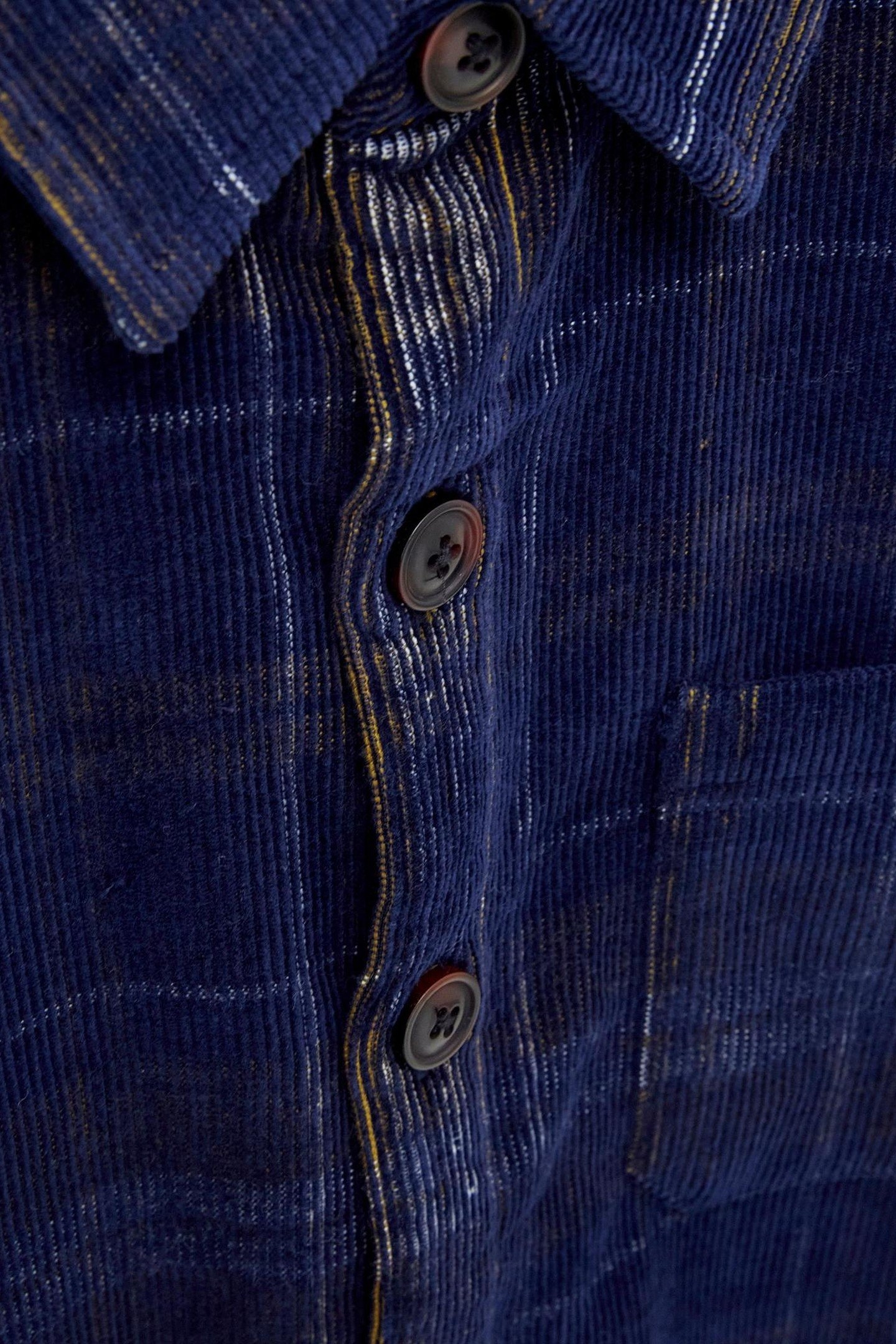 WHITWICK CORD CHECK SHIRT DARK NAVY 4