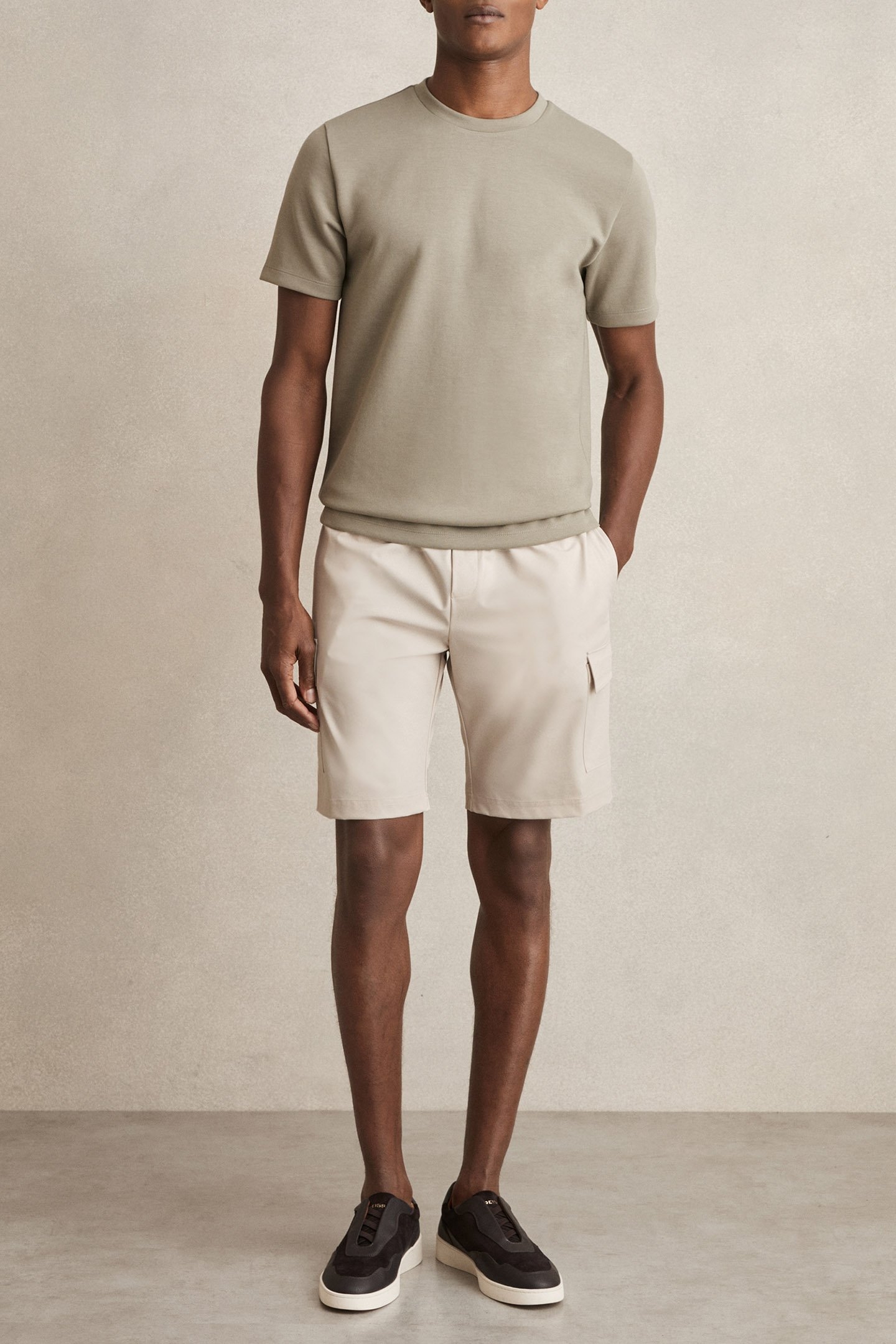 RELAXED DRAWSTRING TECHINCAL CARGO SHORT STONE 3