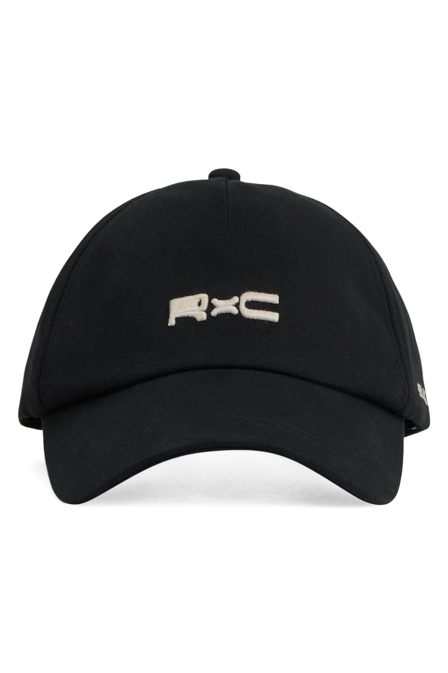 INITIALS EMBROIDERED MOTIF COTTON TWILL CAP BLACK 1