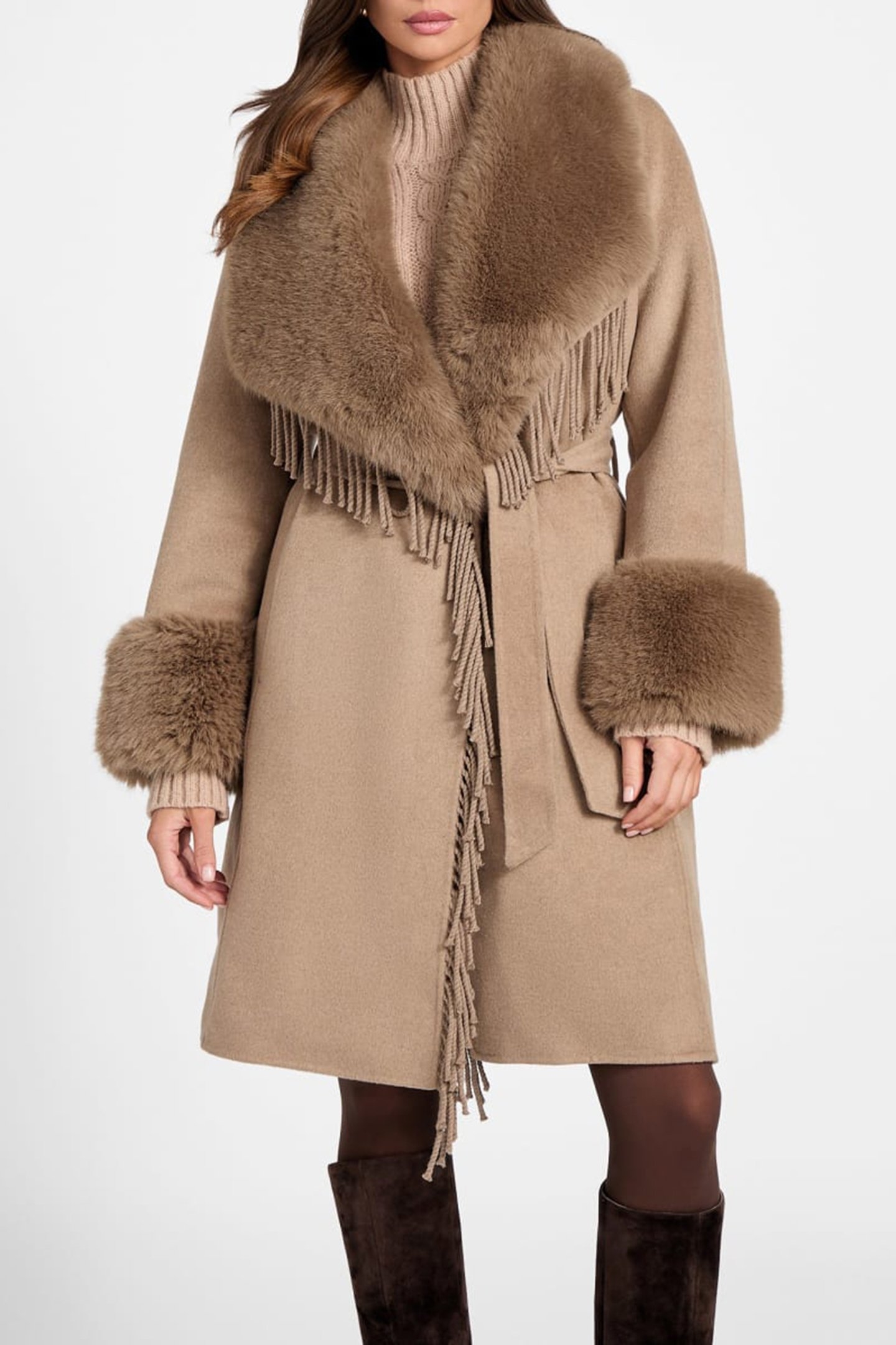 LILIANA COAT SILK TAUPE 5