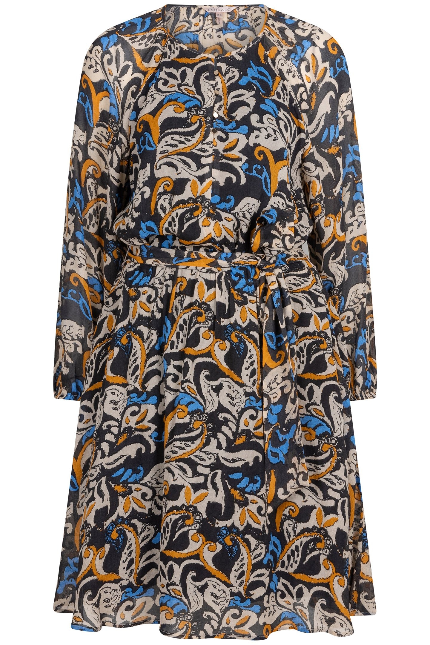 DRESS RAGLAN ELEGANT LEAVES PRINT 4