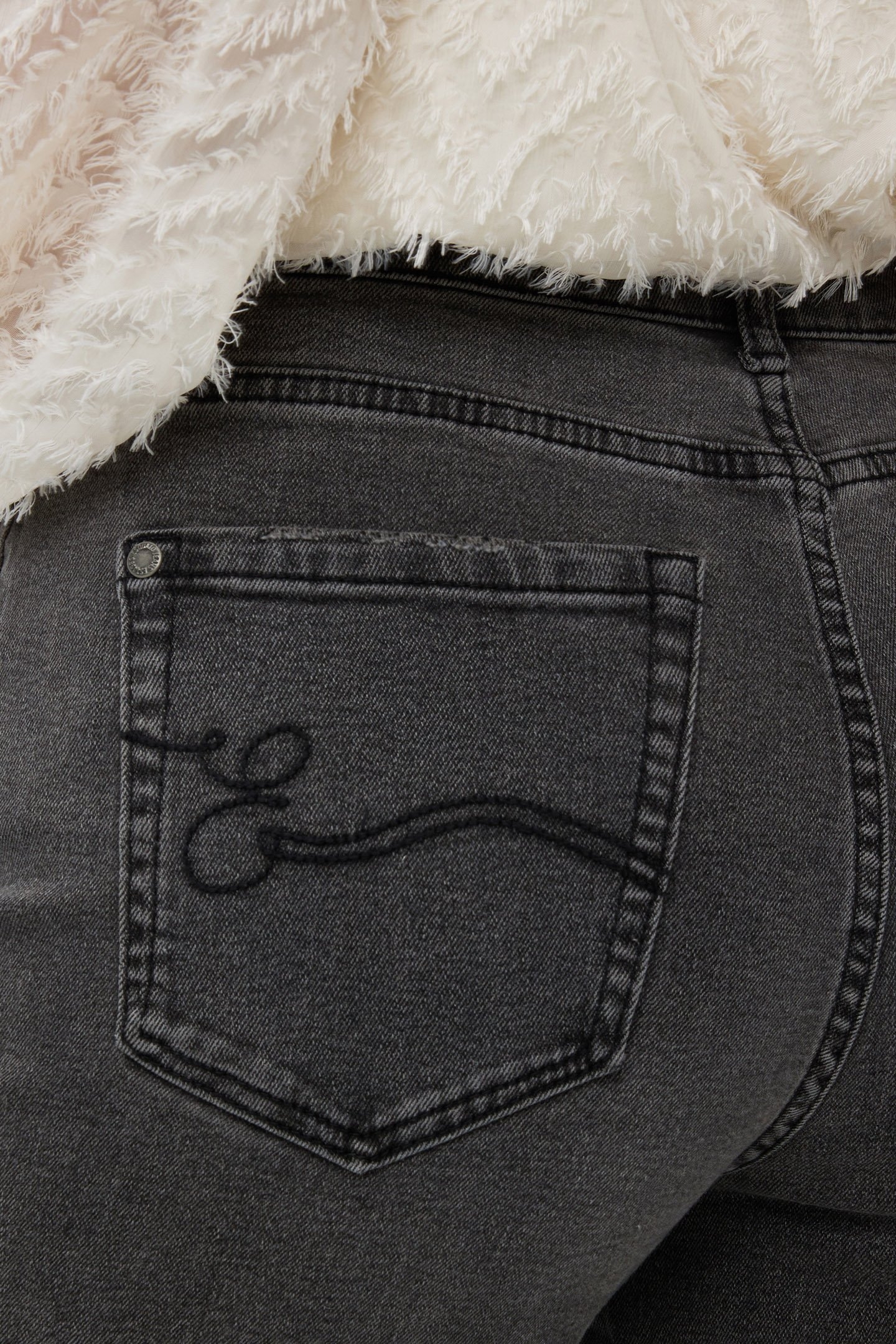 TROUSERS JEANS EMBELLISHMENT BLACK 7