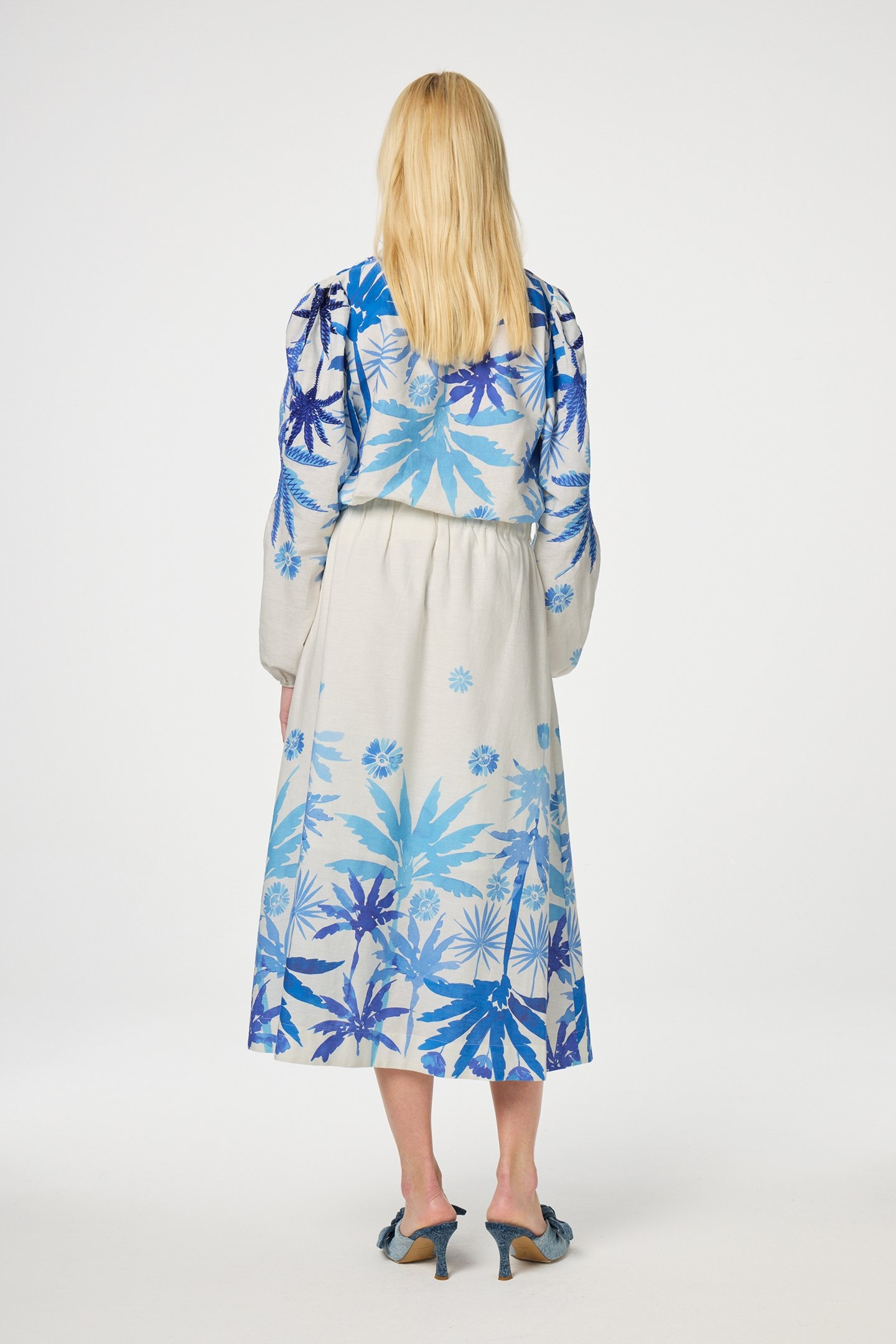 LOUA SKIRT WARM WHITE/BRIGHT BL 2