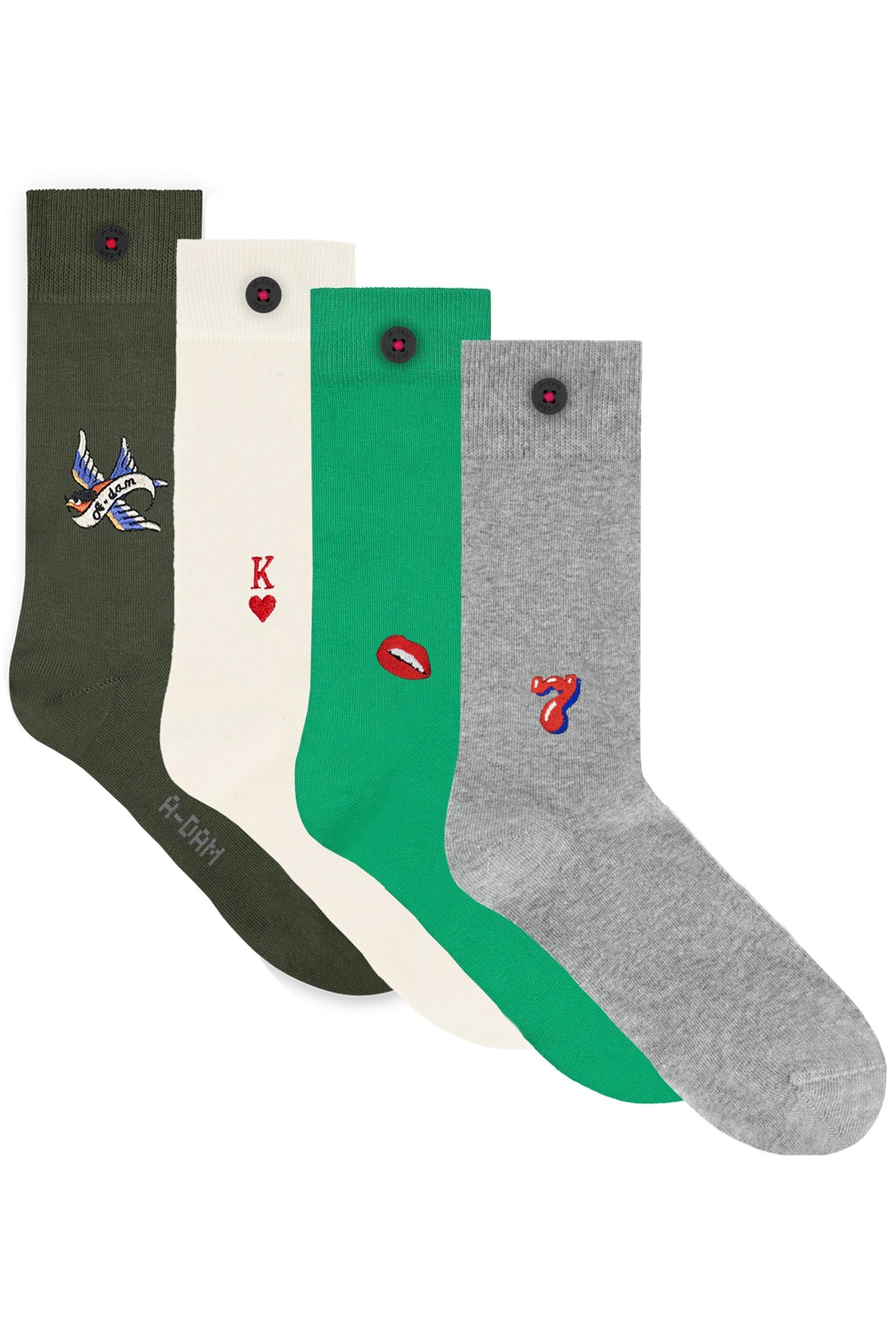 UNISEX A-DAM 4-PACK CASUAL SOCKS MULTICOLOR 1