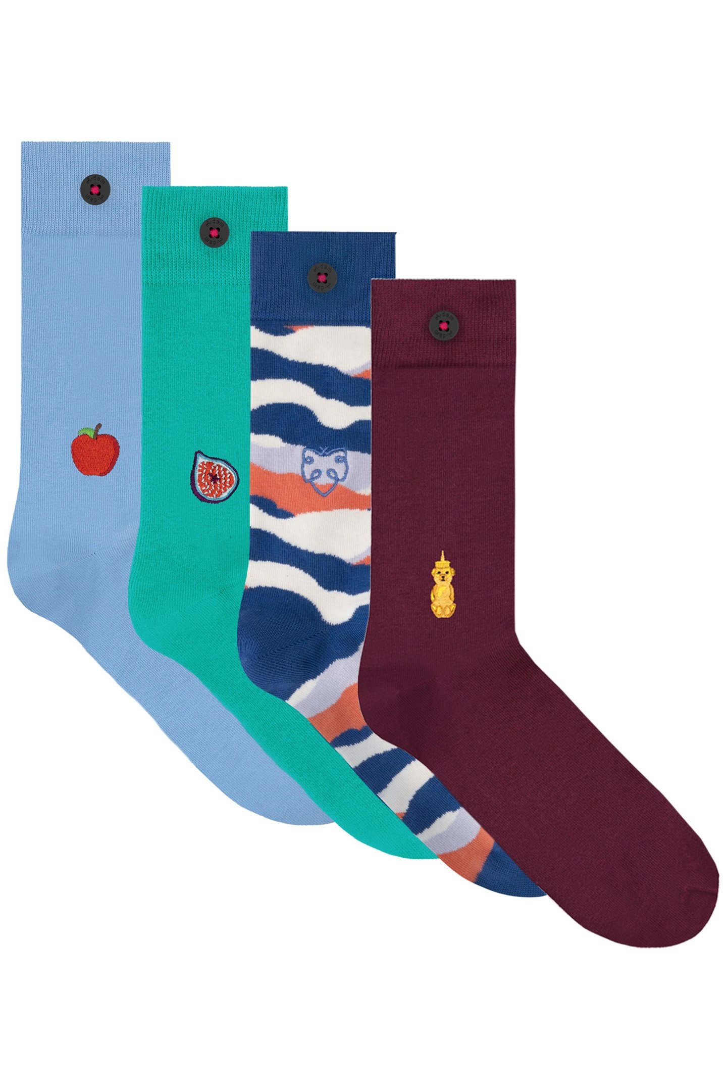 UNISEX A-DAM 4-PACK CASUAL SOCKS MULTICOLOR 1