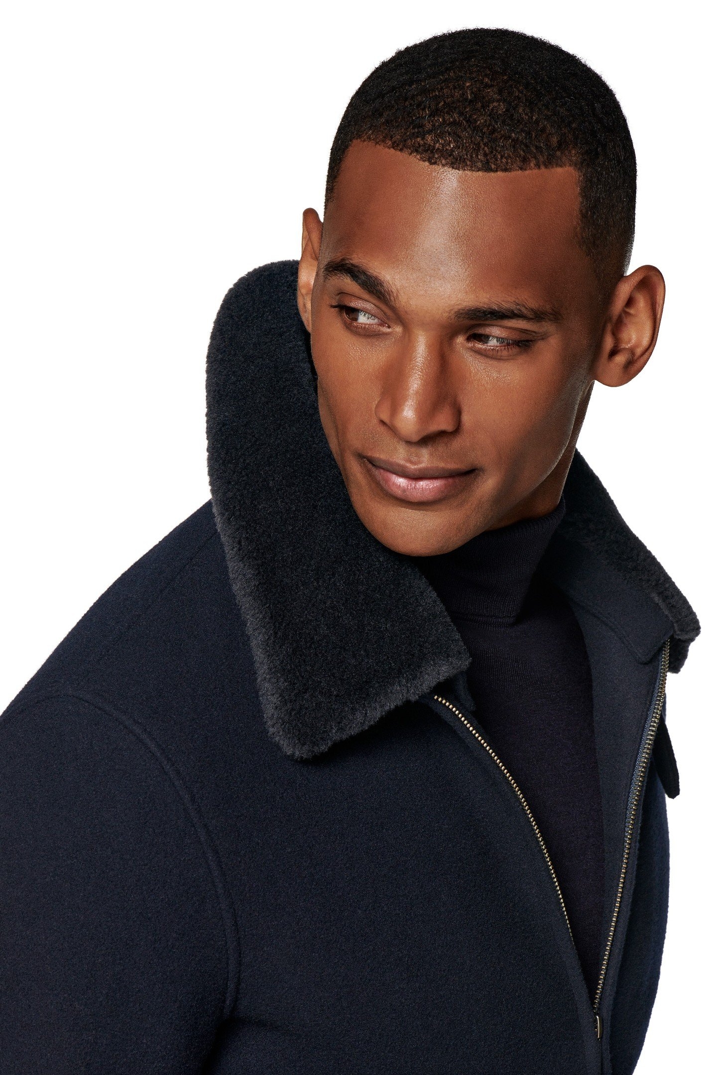 SHEARLING BOMBER-NAVY NAVY 6