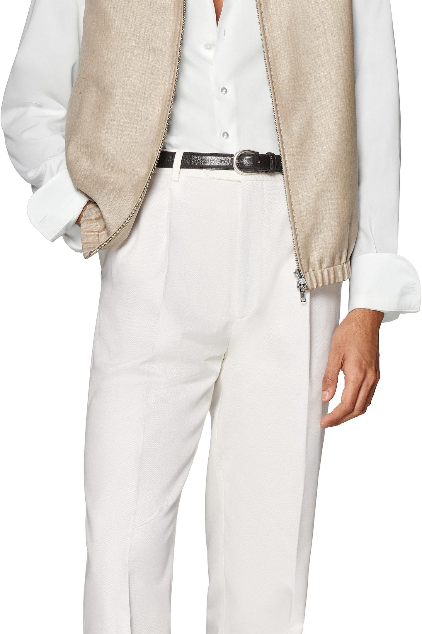 ZIP VEST-SAND-WOOL MOHAIR SAND 6