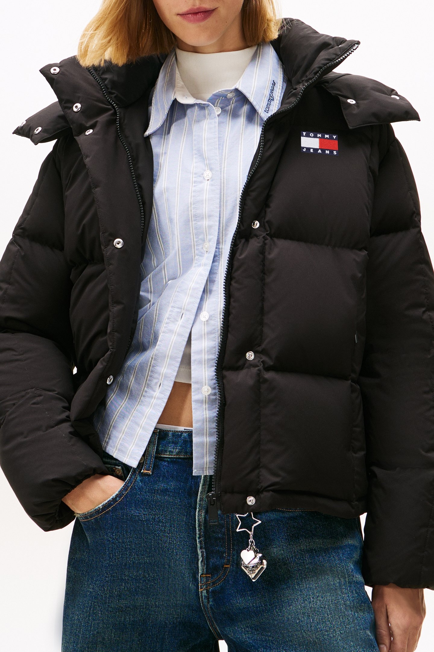 DOWN HOODED ALASKA PUFFER JACKET BLACK 4