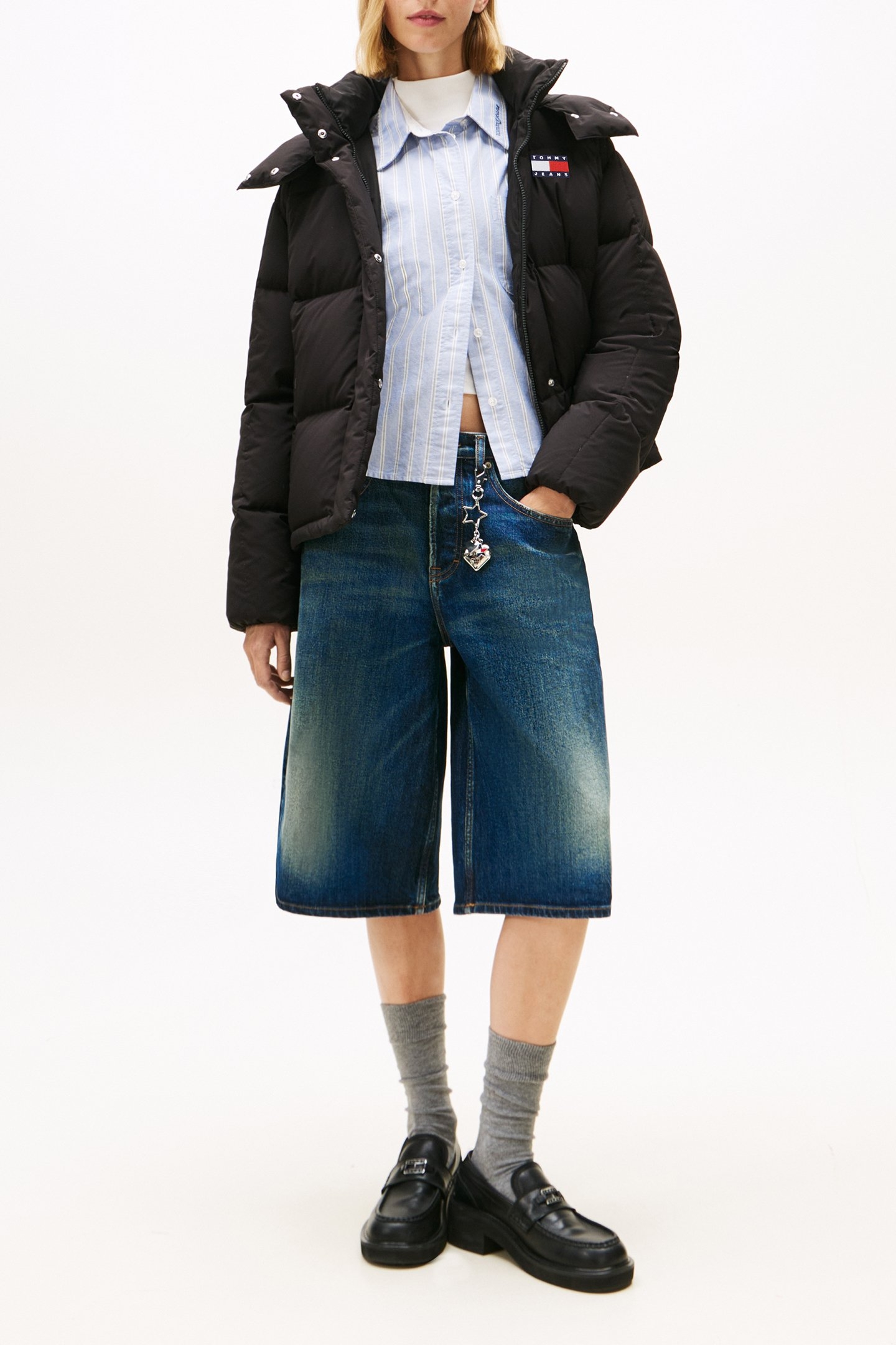 DOWN HOODED ALASKA PUFFER JACKET BLACK 1