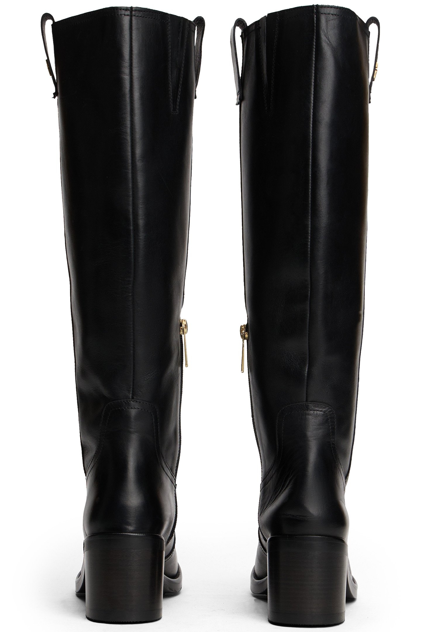 RIDING LEATHER LONG BOOTS BLACK 4