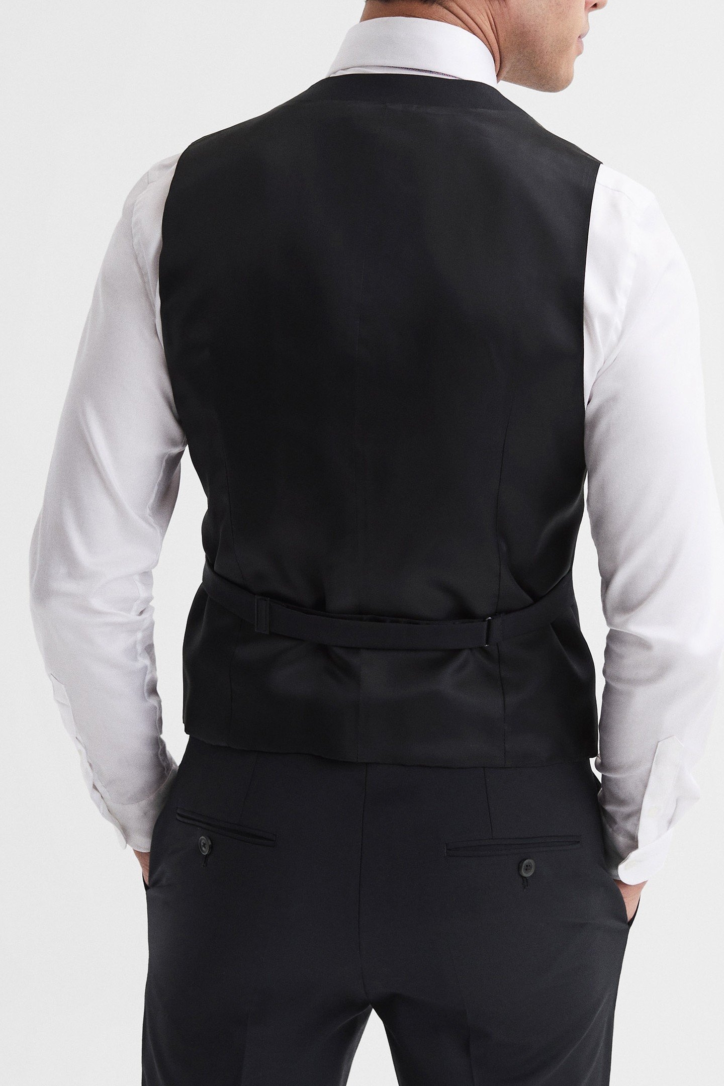 TRAVEL PLAIN WEAVE MODERN WAISTCOAT NAVY 5