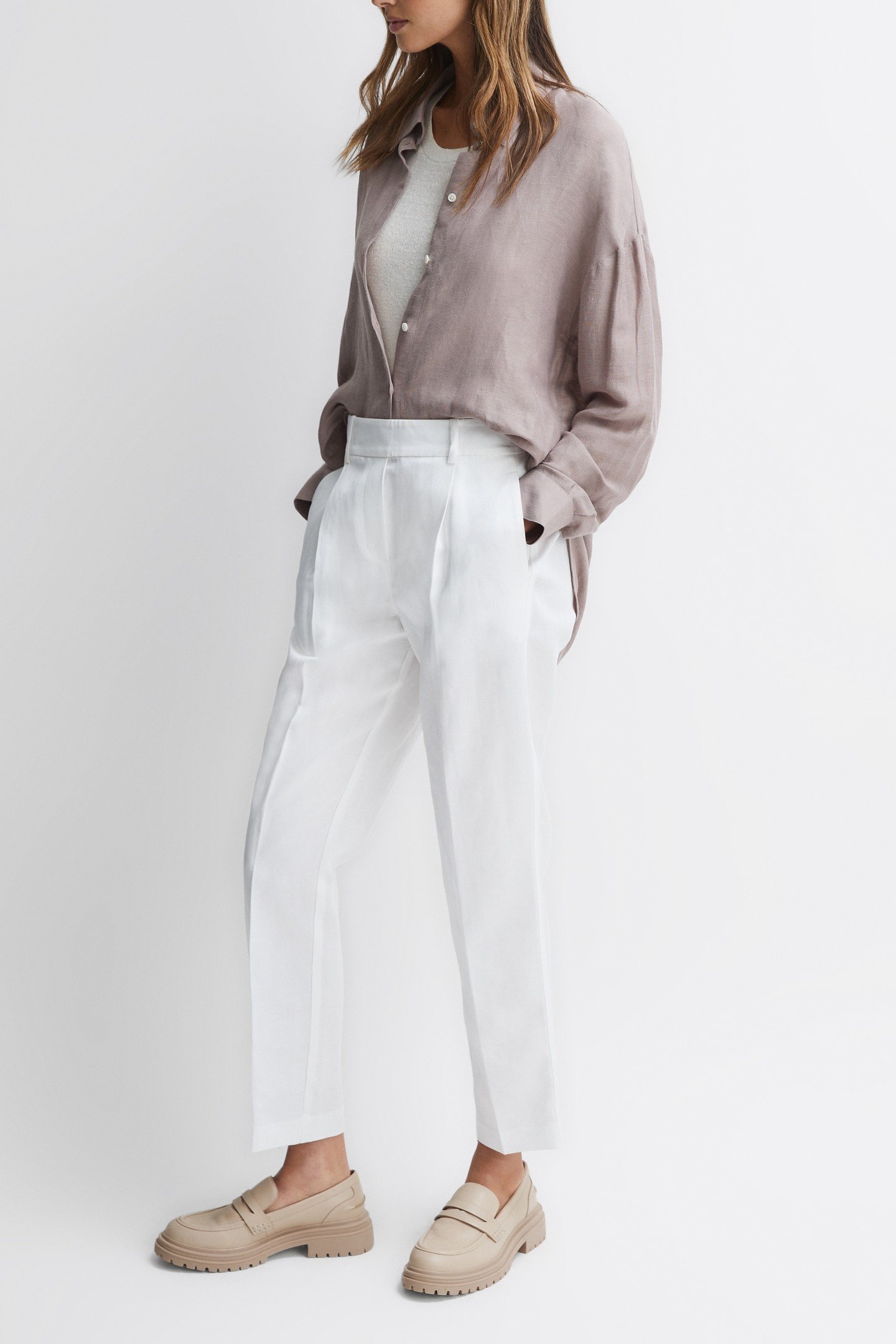 CLEATED SOLE LOAFER ECRU 1