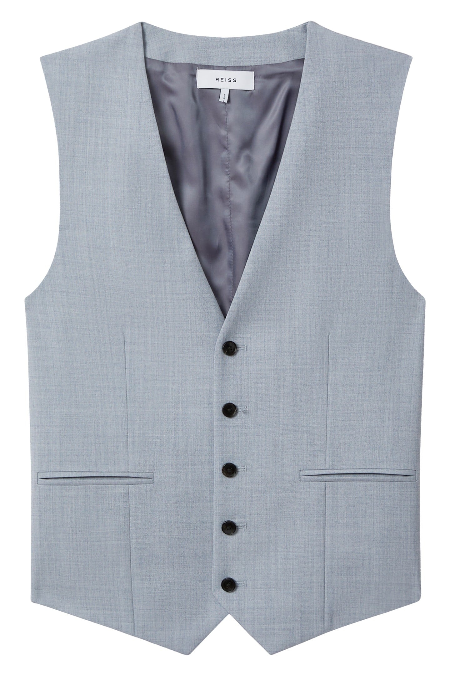 TEXTURED WEAVE WAISTCOAT SOFT BLUE 4