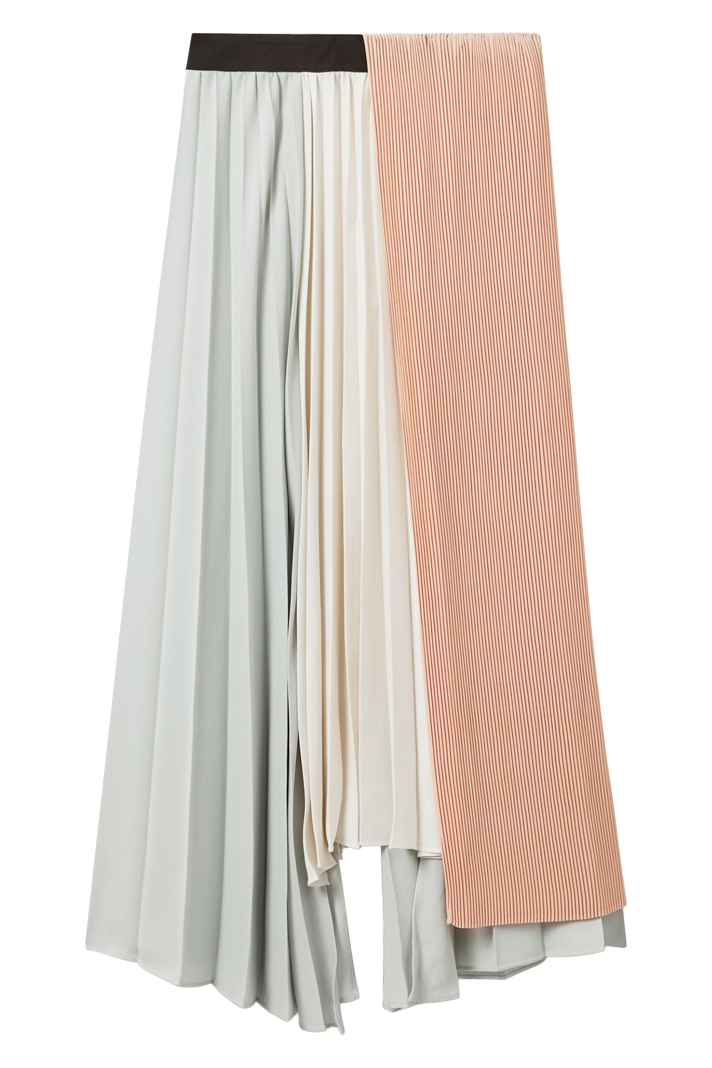 MULTI COLOR BLOCK PLEAT SKIRT PINK/CREAM 4
