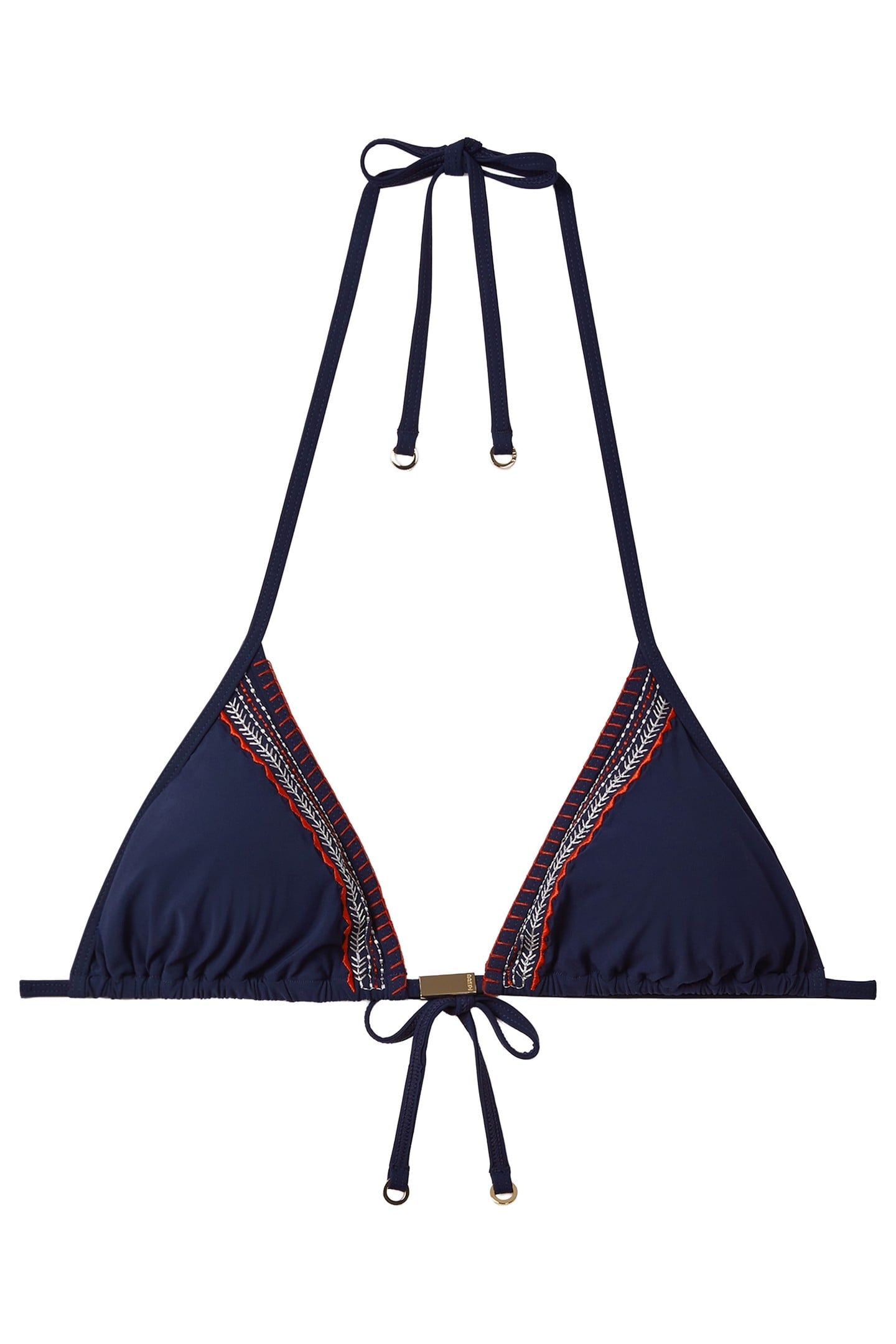 STITCH DETAIL TRIANGLE TOP NAVY/RED 4