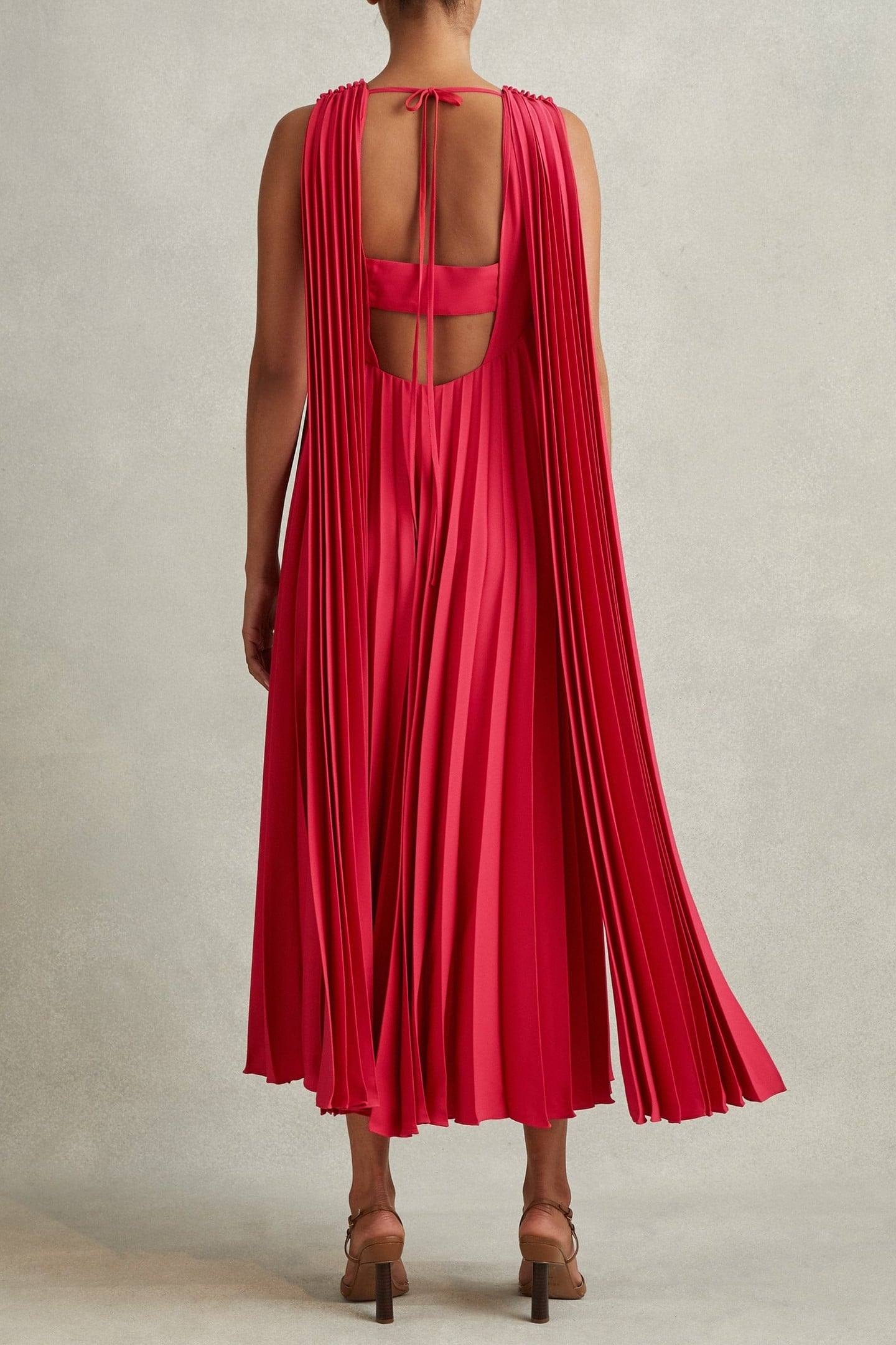 PLEATED OCCASION GOWN CORAL 2